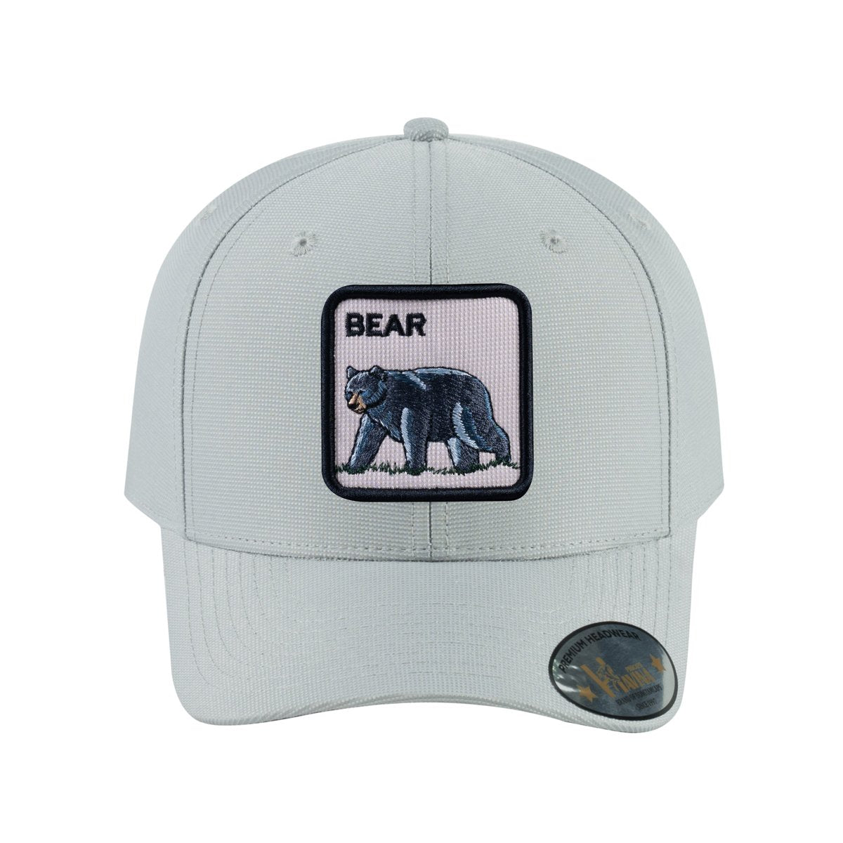 Unisex V2 Embroidered The Bear V2, 6-Panel Baseball Cap, Light Grey/Light Grey, Adjustable Fit