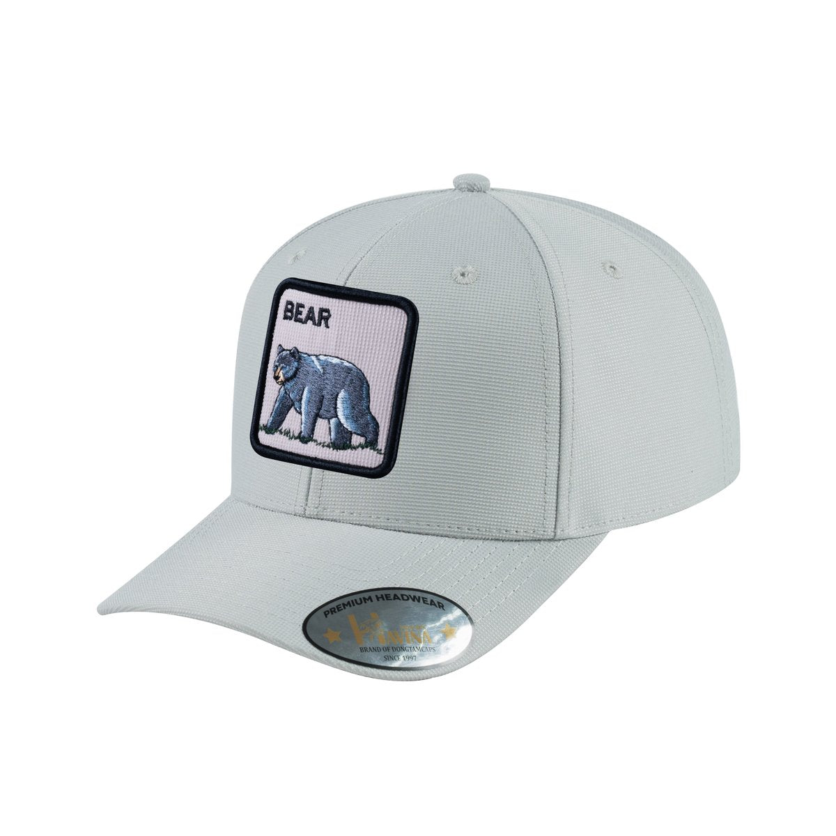 Unisex V2 Embroidered The Bear V2, 6-Panel Baseball Cap, Light Grey/Light Grey, Adjustable Fit