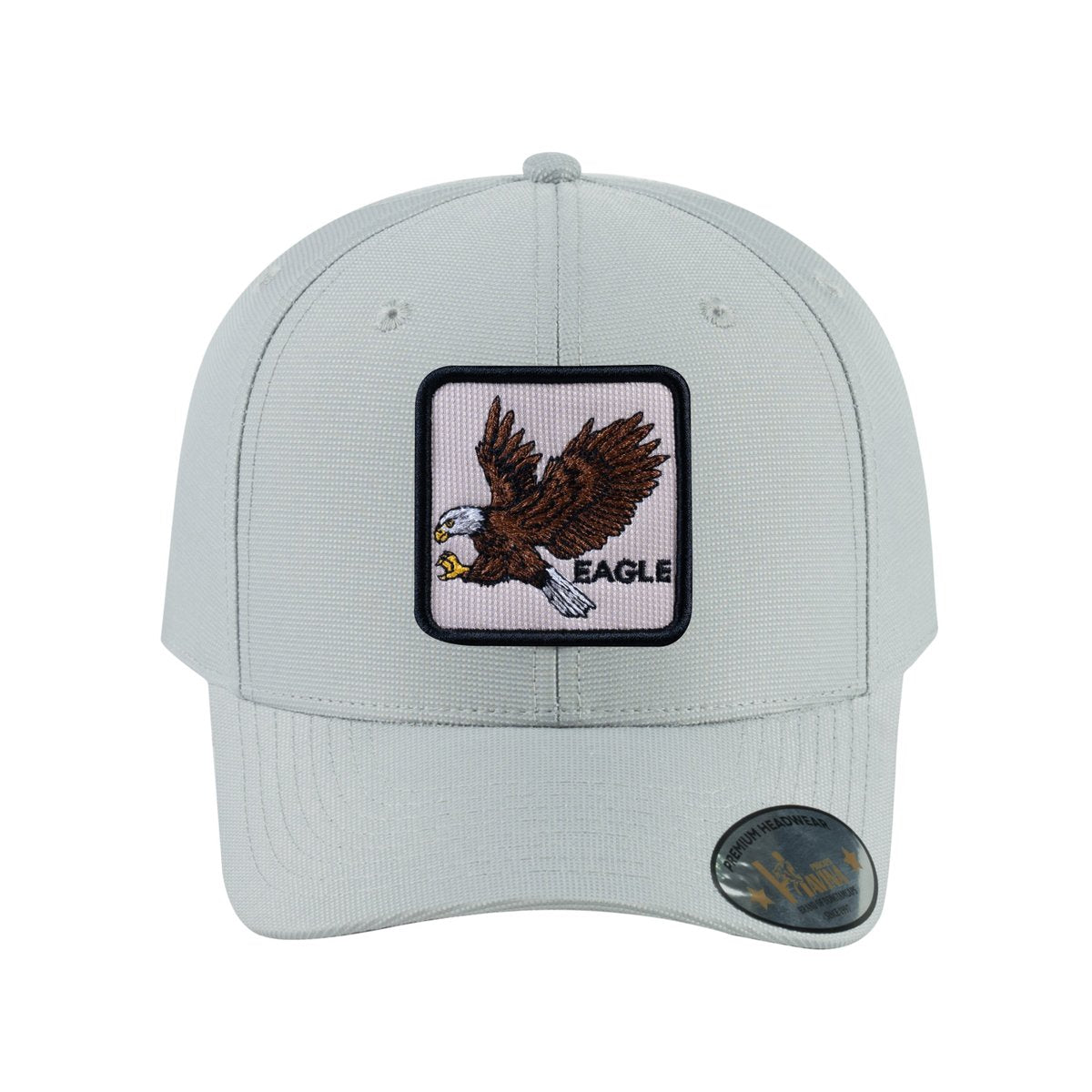 Unisex V2 Embroidered The Eagle, 6-Panel Baseball Cap, Light Grey/Light Grey, Adjustable Fit
