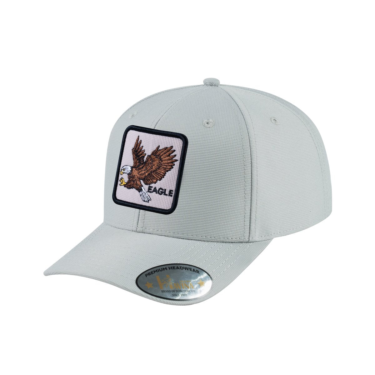 Unisex V2 Embroidered The Eagle, 6-Panel Baseball Cap, Light Grey/Light Grey, Adjustable Fit