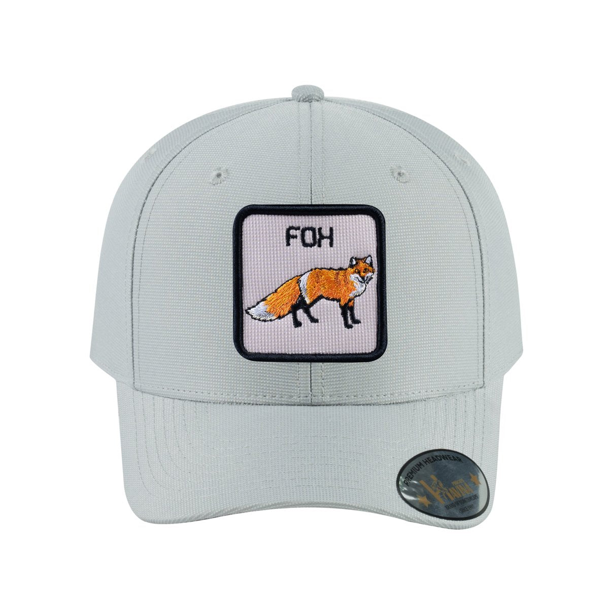Unisex V2 Embroidered The Tiger, 6-Panel Baseball Cap, Light Grey/Light Grey, Adjustable Fit