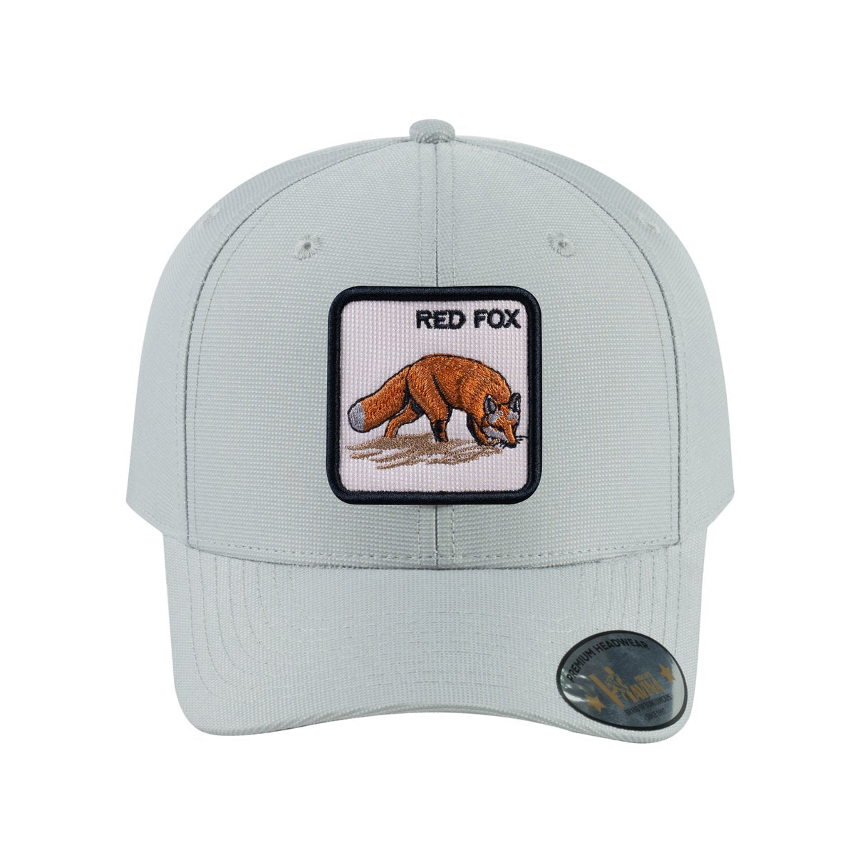 Unisex V2 Embroidered The Red Fox, 6-Panel Baseball Cap, Light Grey/Light Grey, Adjustable Fit