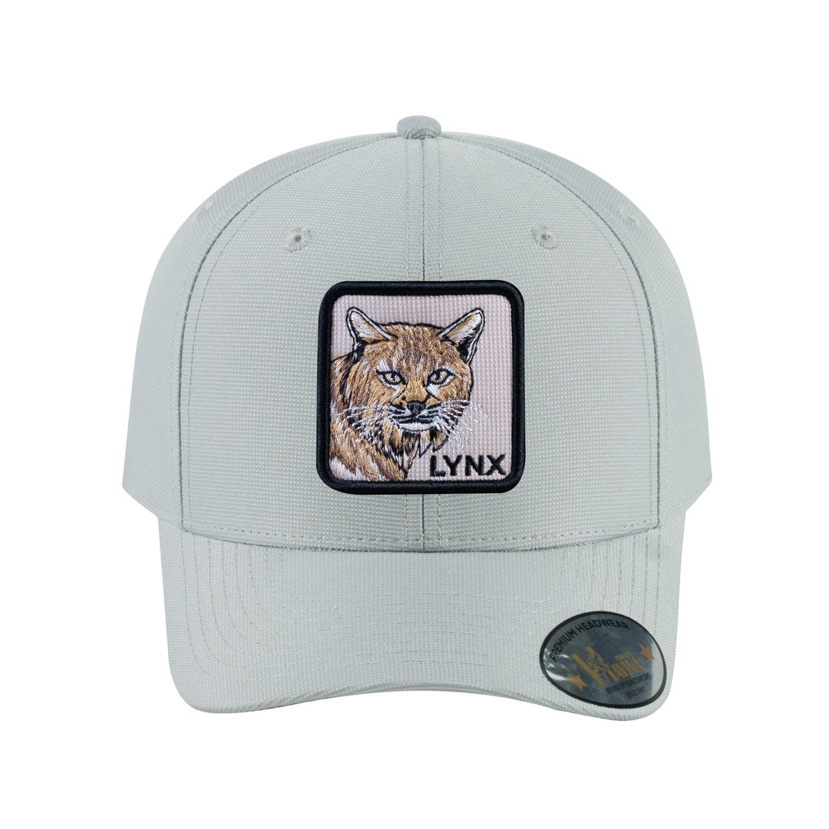 Unisex V2 Embroidered The Lynx, 6-Panel Baseball Cap, Light Grey/Light Grey, Adjustable Fit