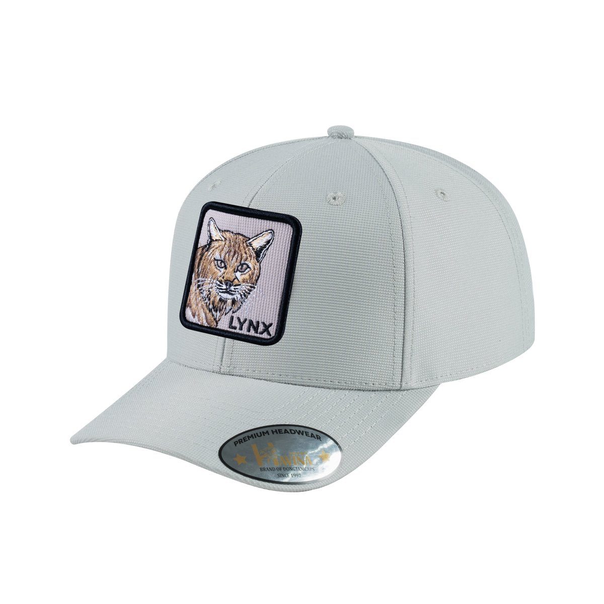 Unisex V2 Embroidered The Lynx, 6-Panel Baseball Cap, Light Grey/Light Grey, Adjustable Fit