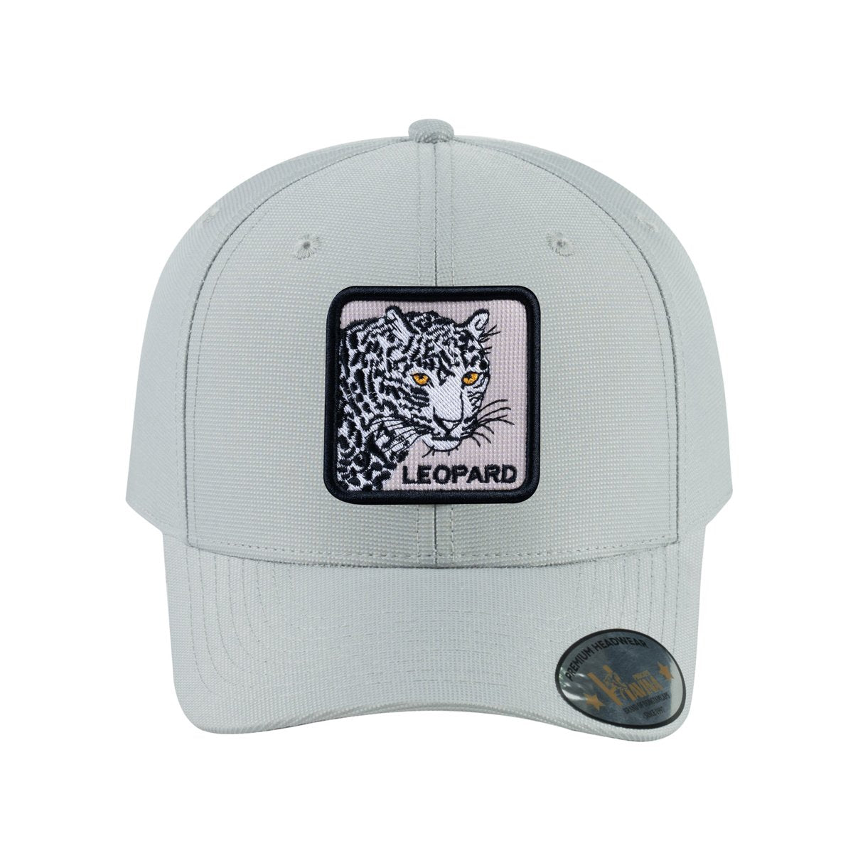 Unisex V2 Embroidered The Leopard, 6-Panel Baseball Cap, Light Grey/Light Grey, Adjustable Fit
