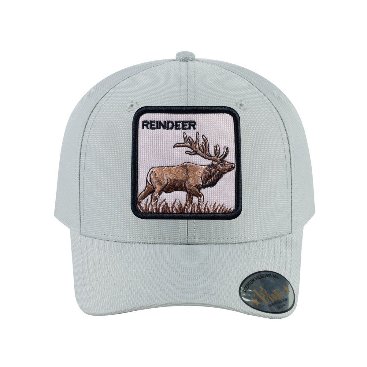 Unisex V2 Embroidered The Reindeer, 6-Panel Baseball Cap, Light Grey/Light Grey, Adjustable Fit