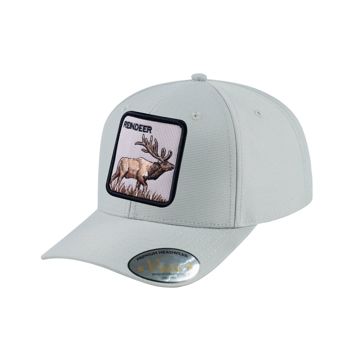 Unisex V2 Embroidered The Reindeer, 6-Panel Baseball Cap, Light Grey/Light Grey, Adjustable Fit