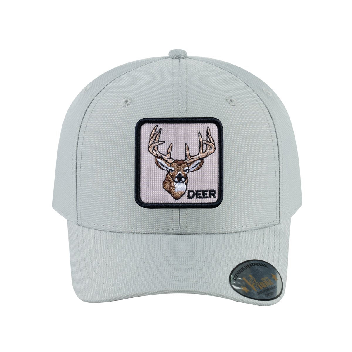 Unisex V2 Embroidered The Deer, 6-Panel Baseball Cap, Light Grey/Light Grey, Adjustable Fit