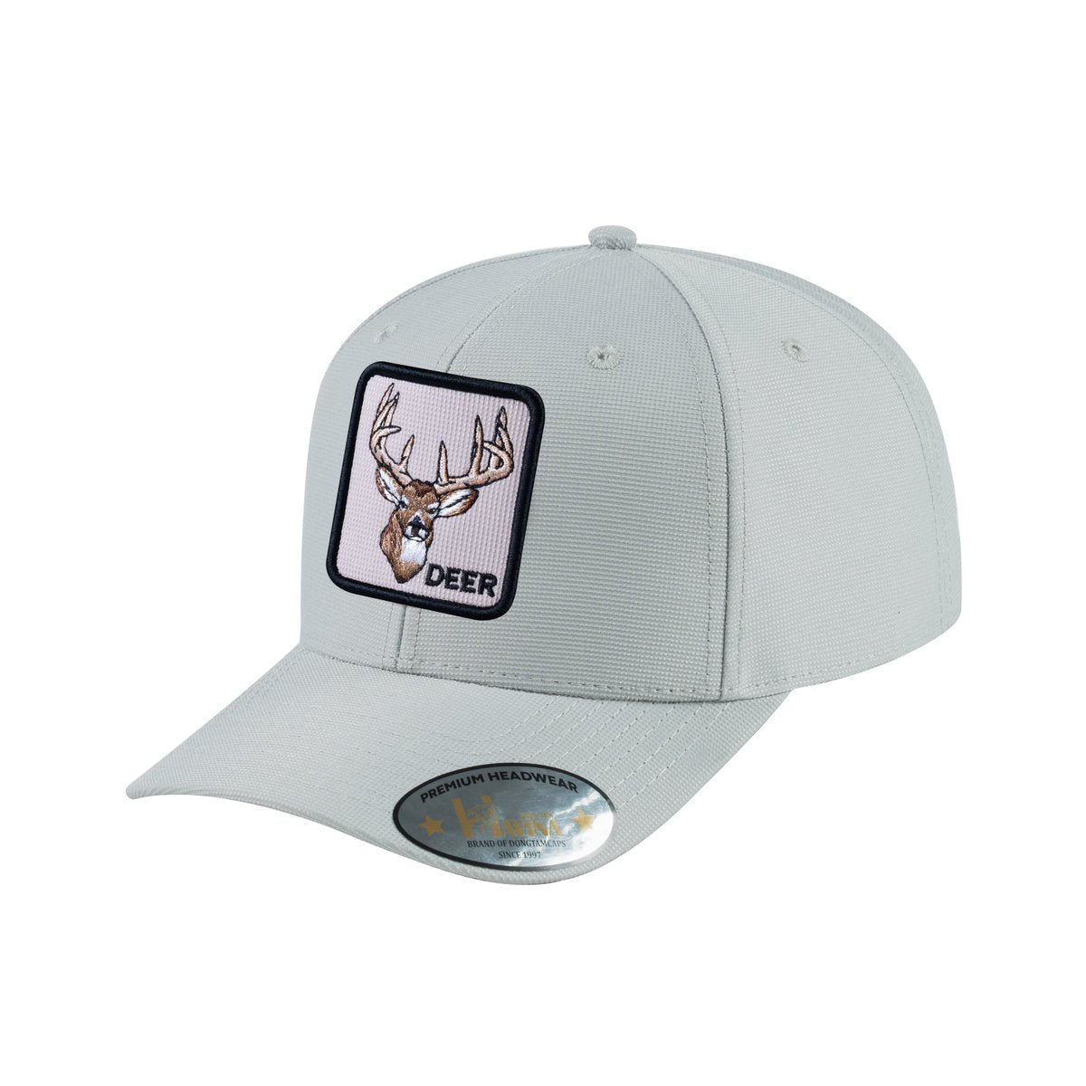 Unisex V2 Embroidered The Deer, 6-Panel Baseball Cap, Light Grey/Light Grey, Adjustable Fit
