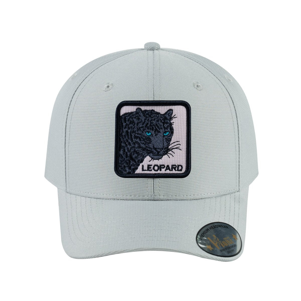 Unisex V2 Embroidered The Leopard V2, 6-Panel Baseball Cap, Light Grey/Light Grey, Adjustable Fit