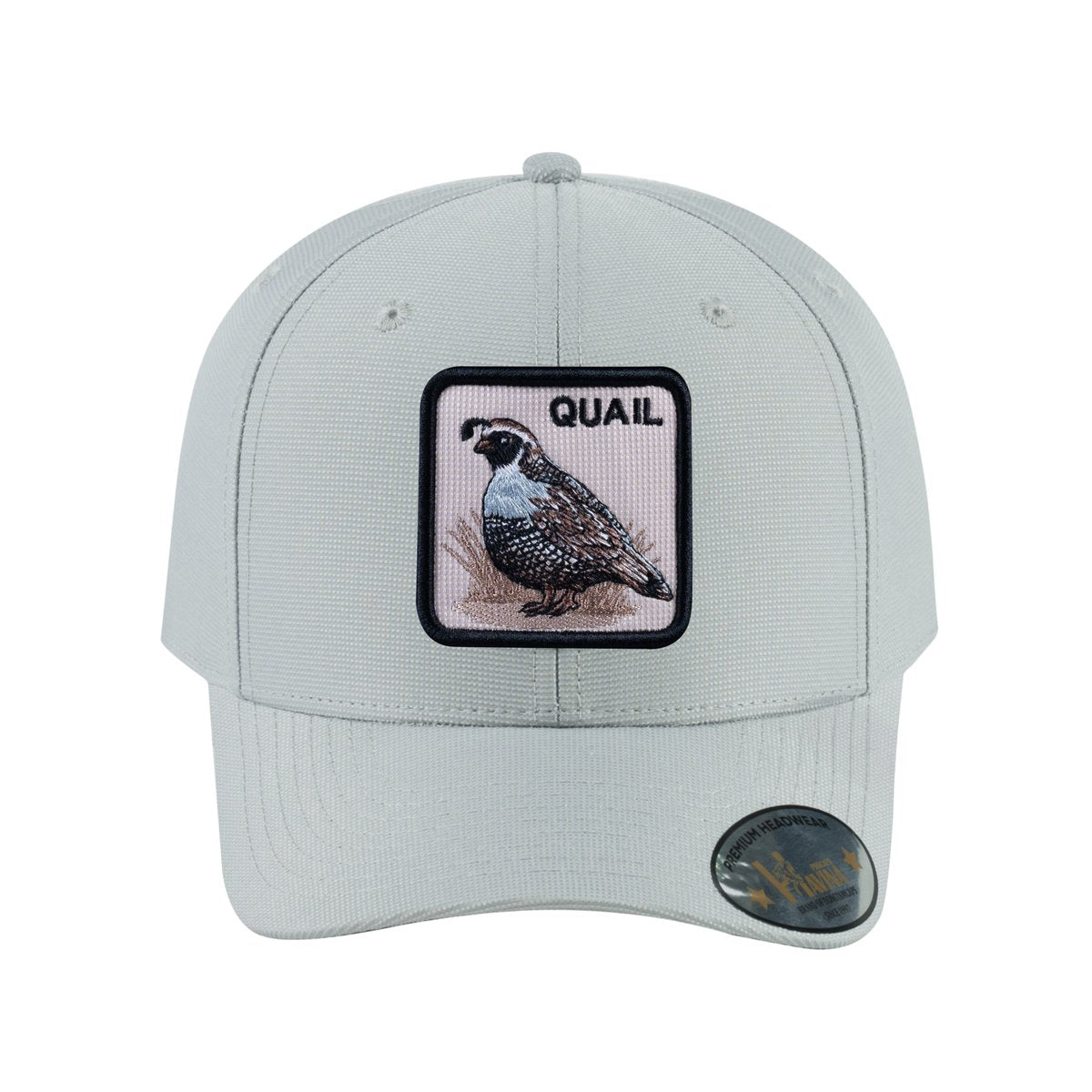 Unisex V2 Embroidered The Quail, 6-Panel Baseball Cap, Light Grey/Light Grey, Adjustable Fit