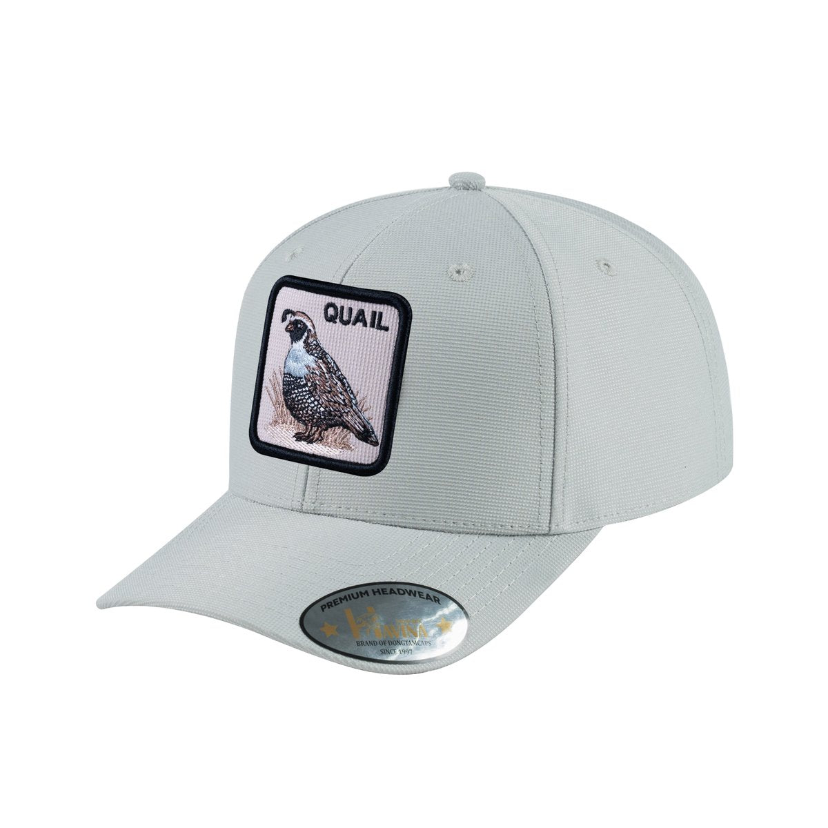 Unisex V2 Embroidered The Quail, 6-Panel Baseball Cap, Light Grey/Light Grey, Adjustable Fit