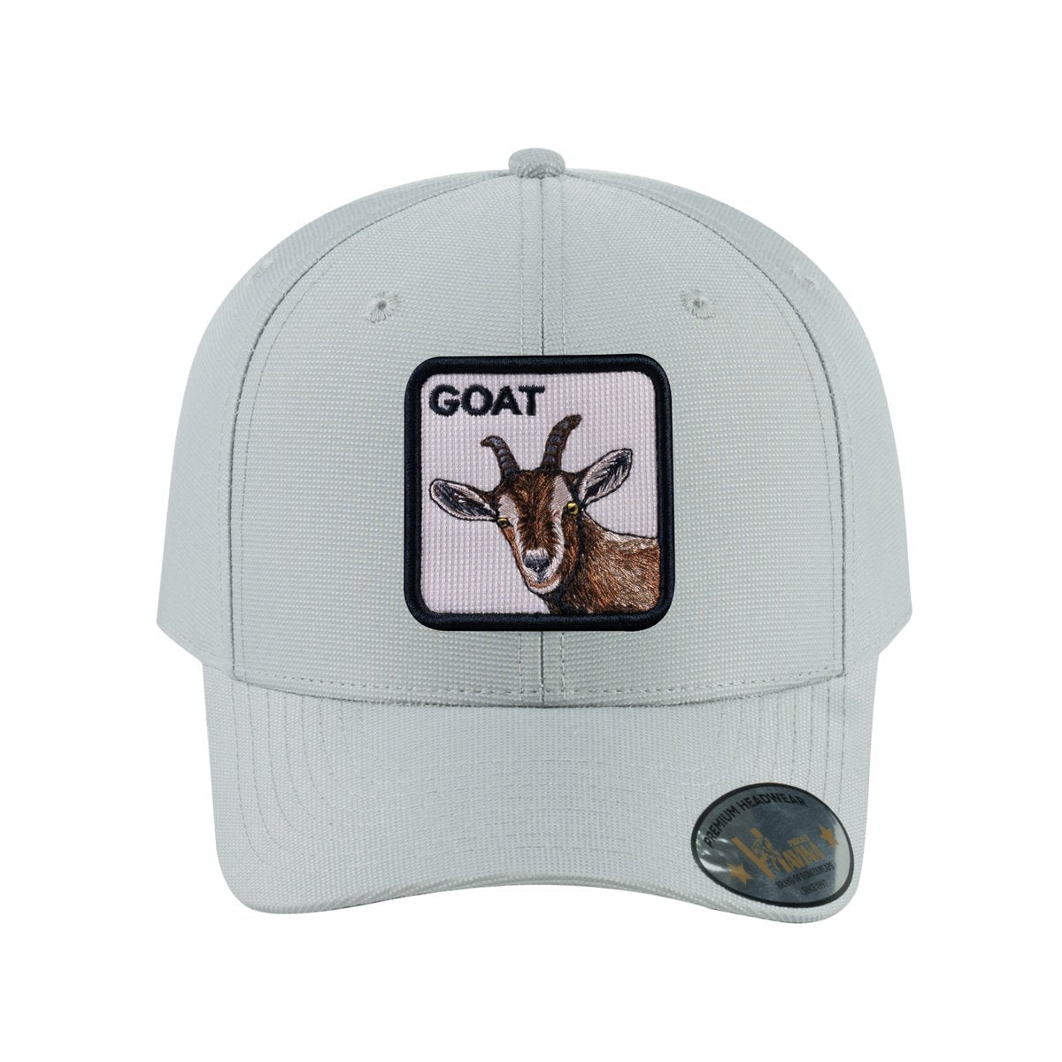 Unisex V2 Embroidered The Goat, 6-Panel Baseball Cap, Light Grey/Light Grey, Adjustable Fit