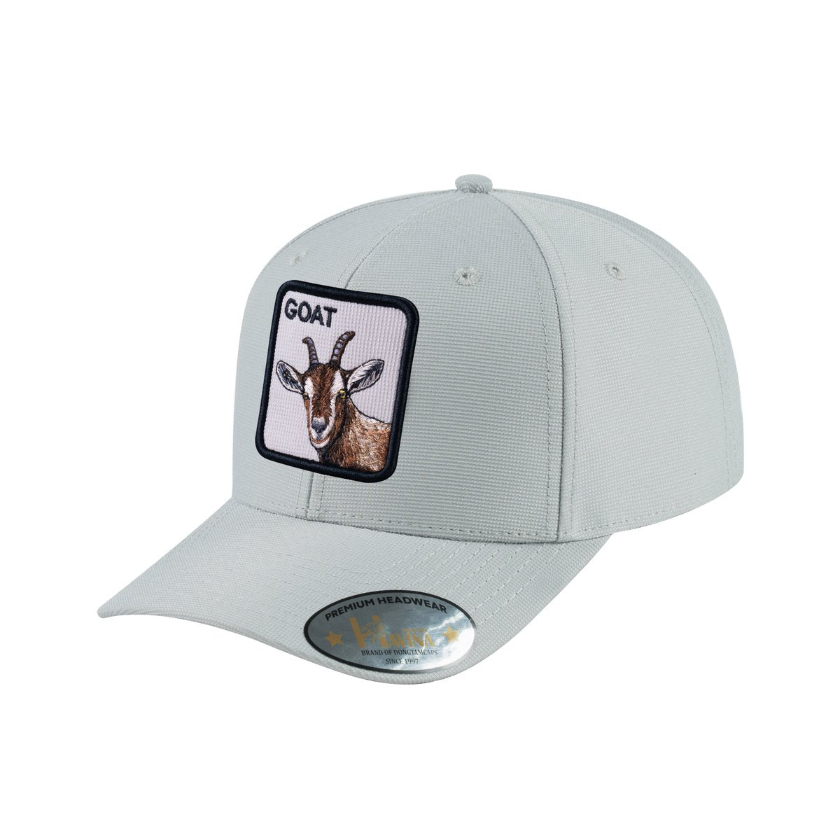 Unisex V2 Embroidered The Goat, 6-Panel Baseball Cap, Light Grey/Light Grey, Adjustable Fit