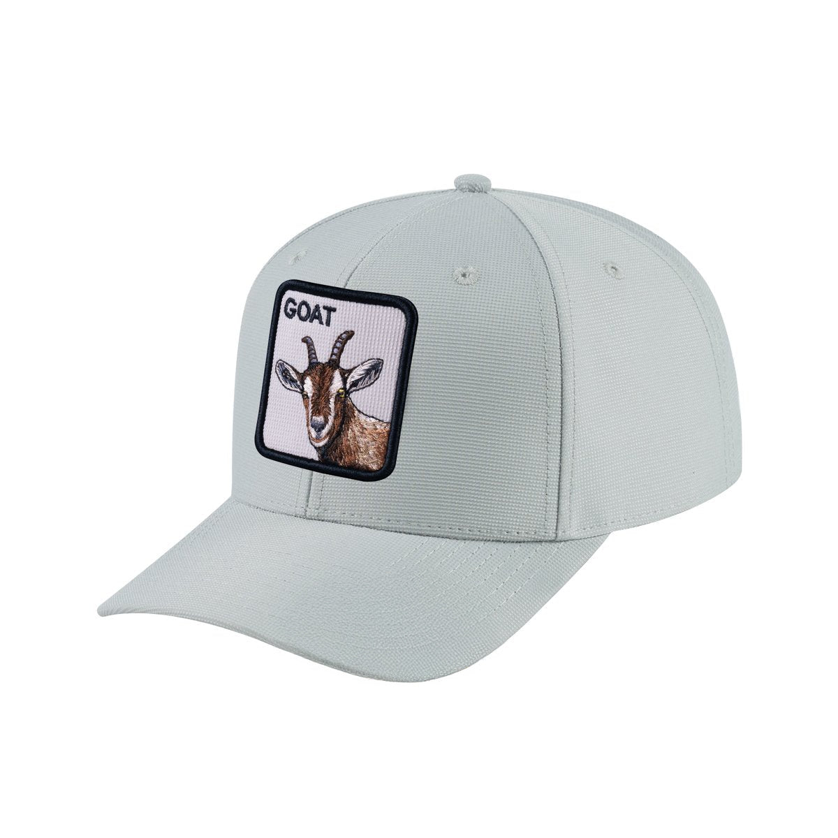 Unisex Embroidered The Goat, 6-Panel Microfiber Laser hole Trucker Hat, Beige/Beige, Adjustable Fit