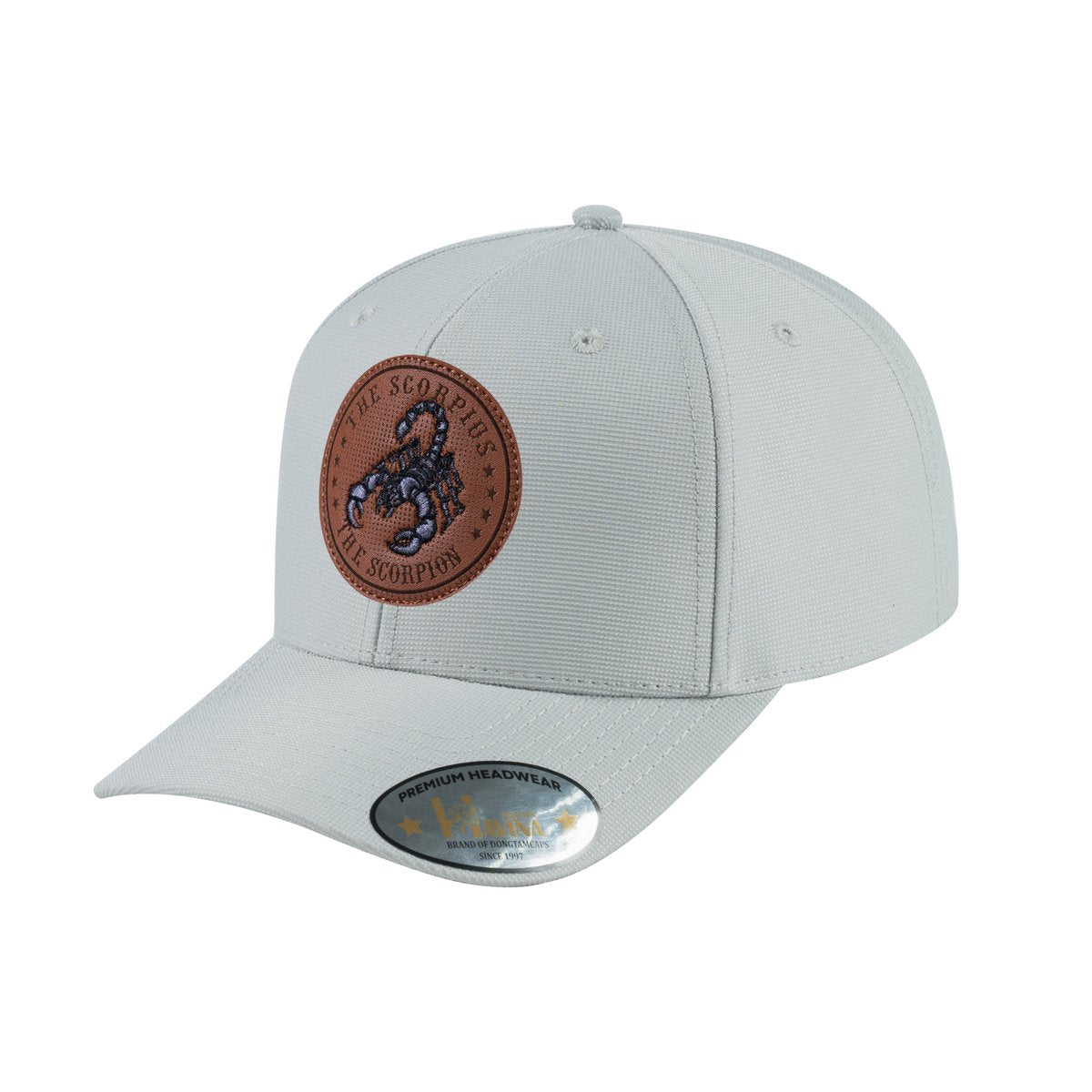 Unisex V2 Embroidered And Laser-Engraved Scorpius Zodiac (October 23, November 21), 6-Panel Baseball Cap, Light Grey/Light Grey, Adjustable Fit