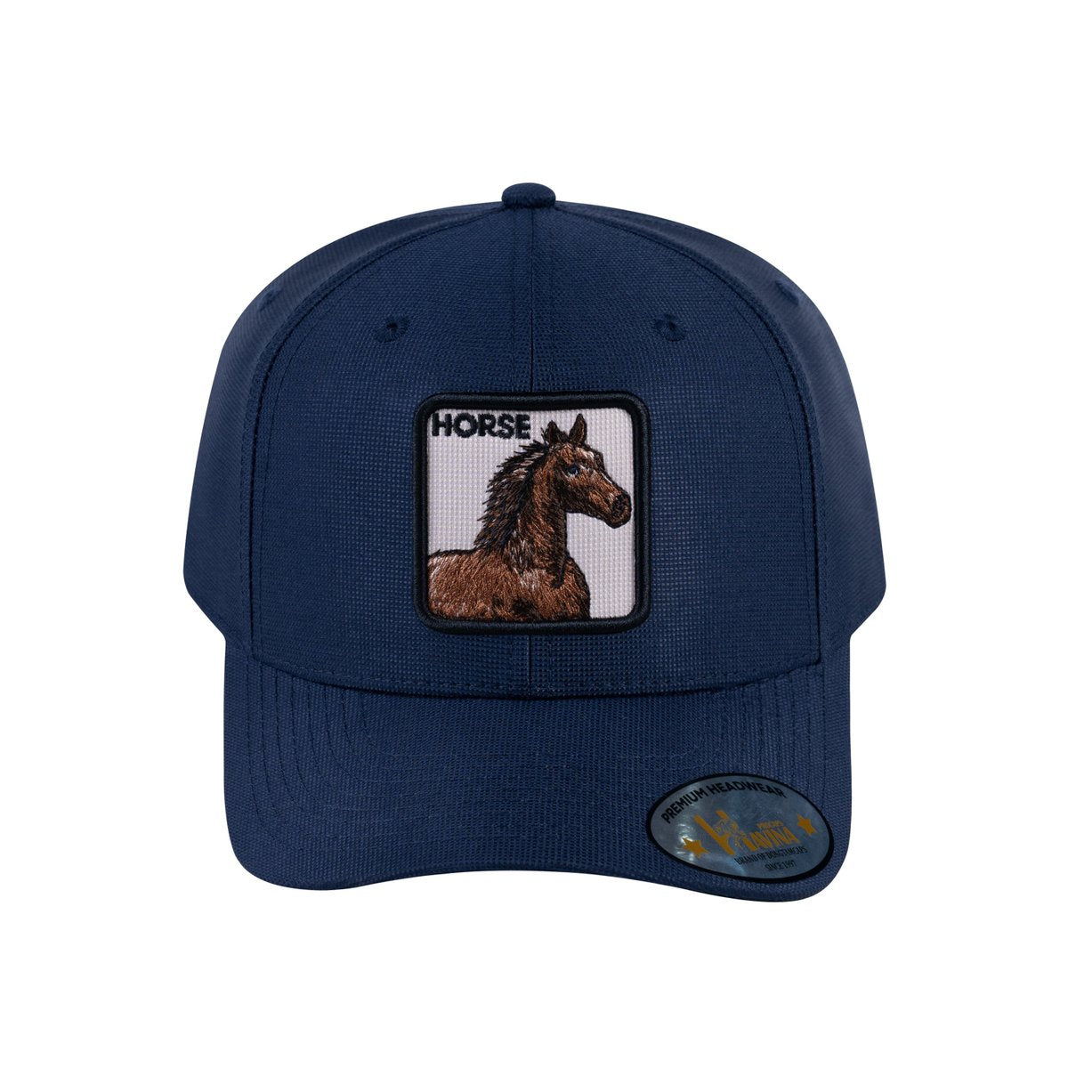 Unisex V2 Embroidered The Horse, 6-Panel Baseball Cap, Navy/Navy, Adjustable Fit