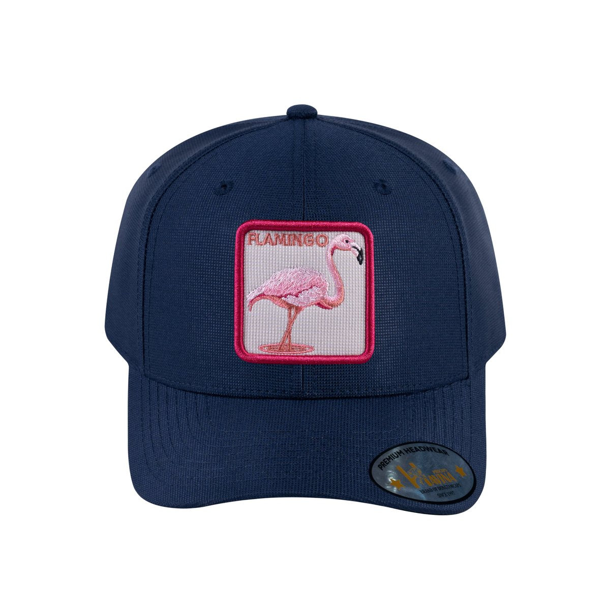 Unisex V2 Embroidered The Flamingo, 6-Panel Baseball Cap, Navy/Navy, Adjustable Fit