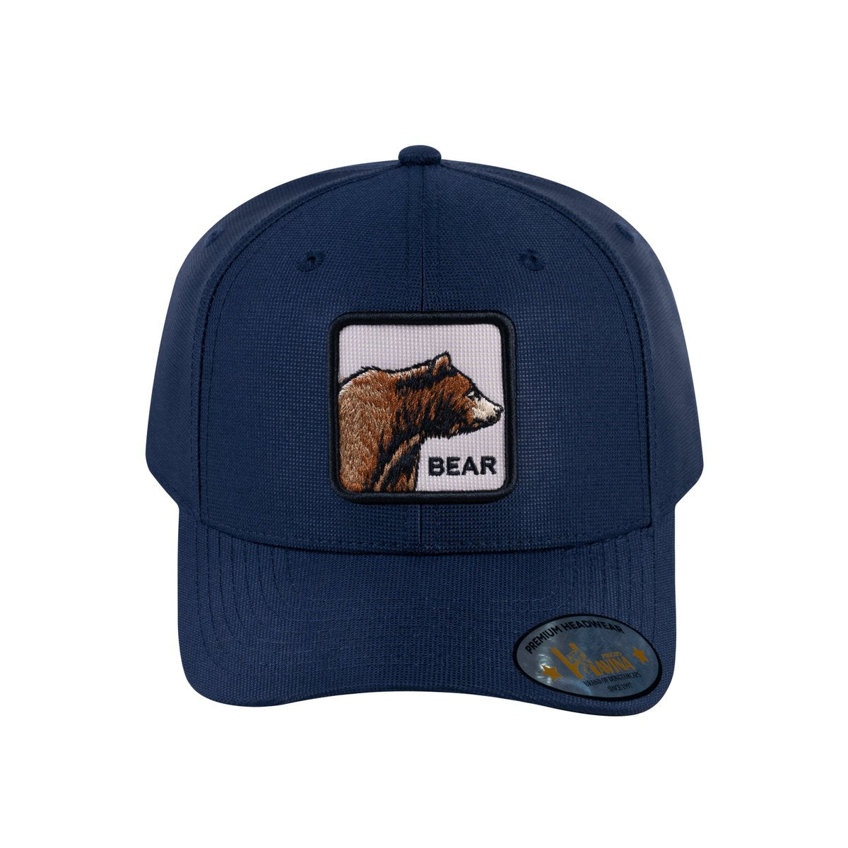 Unisex V2 Embroidered The Bear, 6-Panel Baseball Cap, Navy/Navy, Adjustable Fit