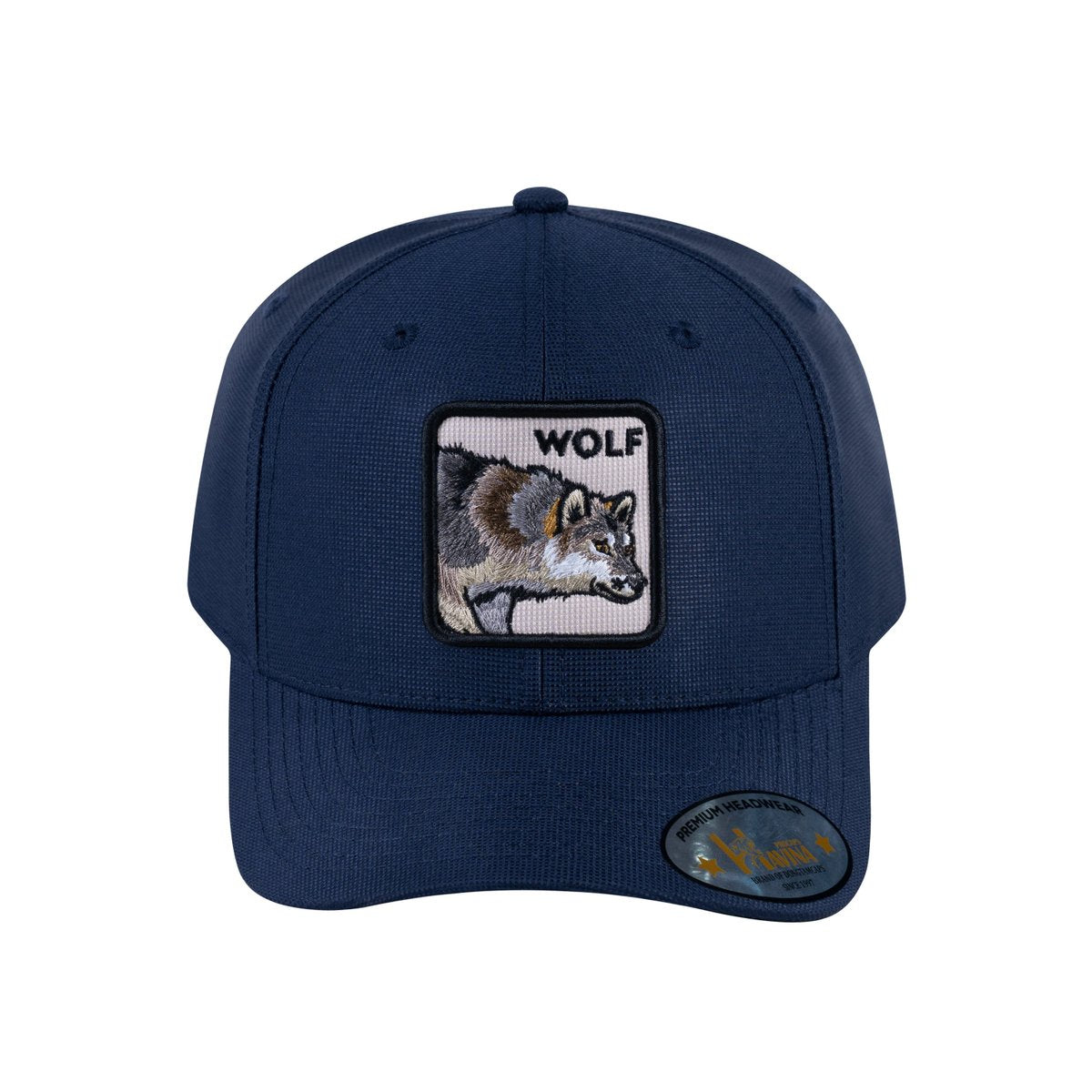 Unisex V2 Embroidered The Wolf, 6-Panel Baseball Cap, Navy/Navy, Adjustable Fit