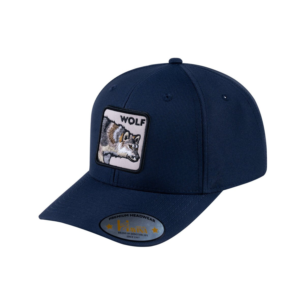 Unisex V2 Embroidered The Wolf, 6-Panel Baseball Cap, Navy/Navy, Adjustable Fit