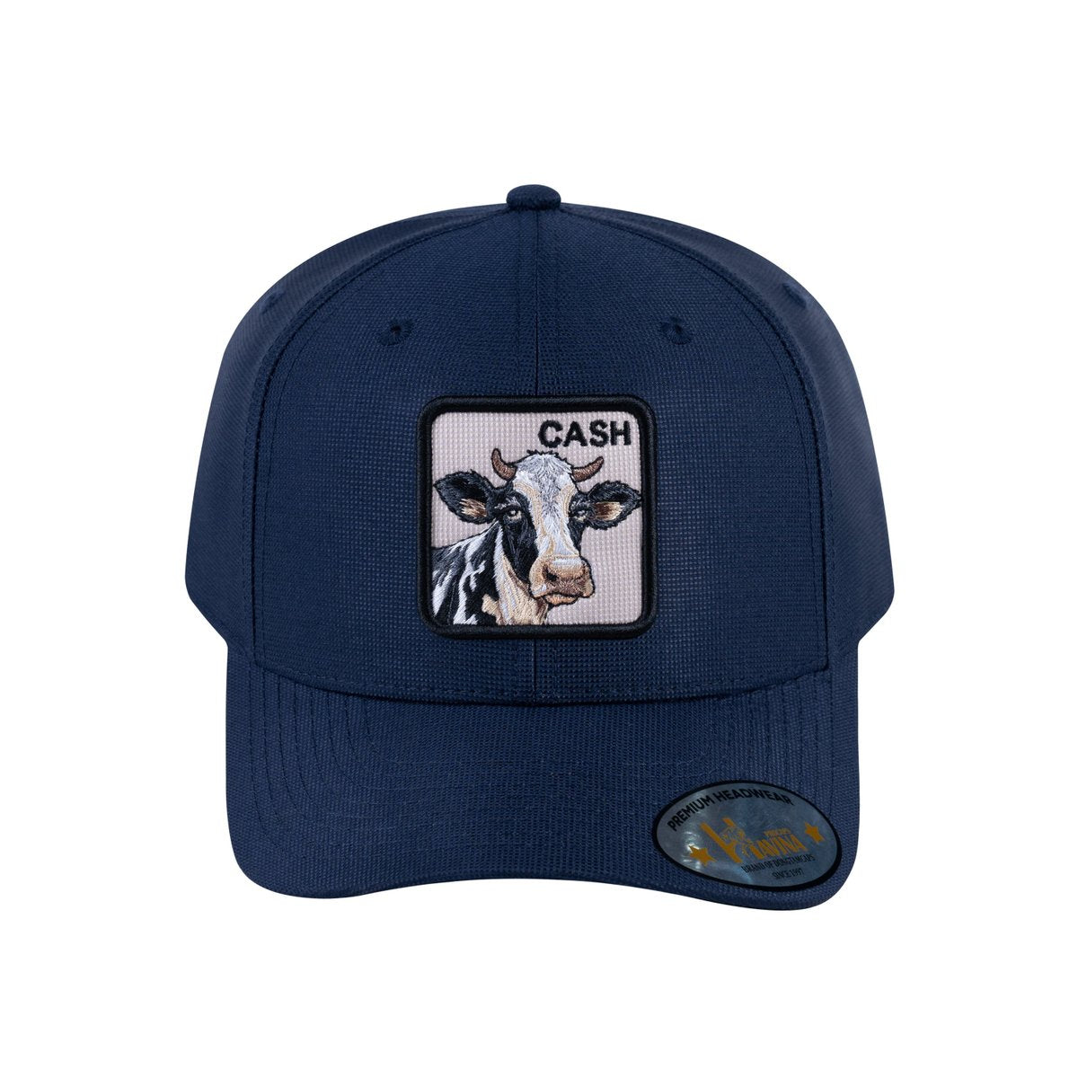 Unisex V2 Embroidered The Cow, 6-Panel Baseball Cap, Navy/Navy, Adjustable Fit