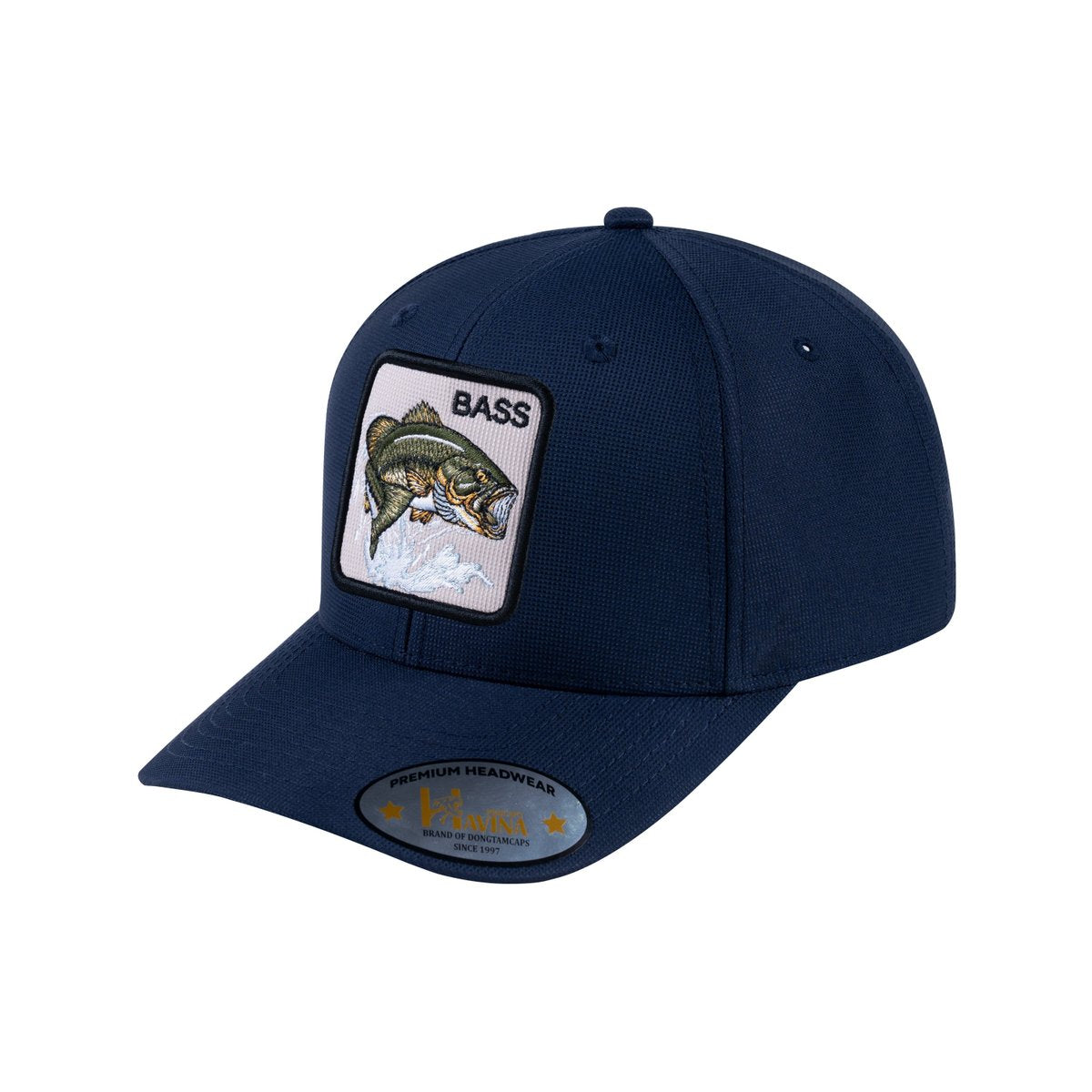 Unisex V2 Embroidered The Bass, 6-Panel Baseball Cap, Navy/Navy, Adjustable Fit