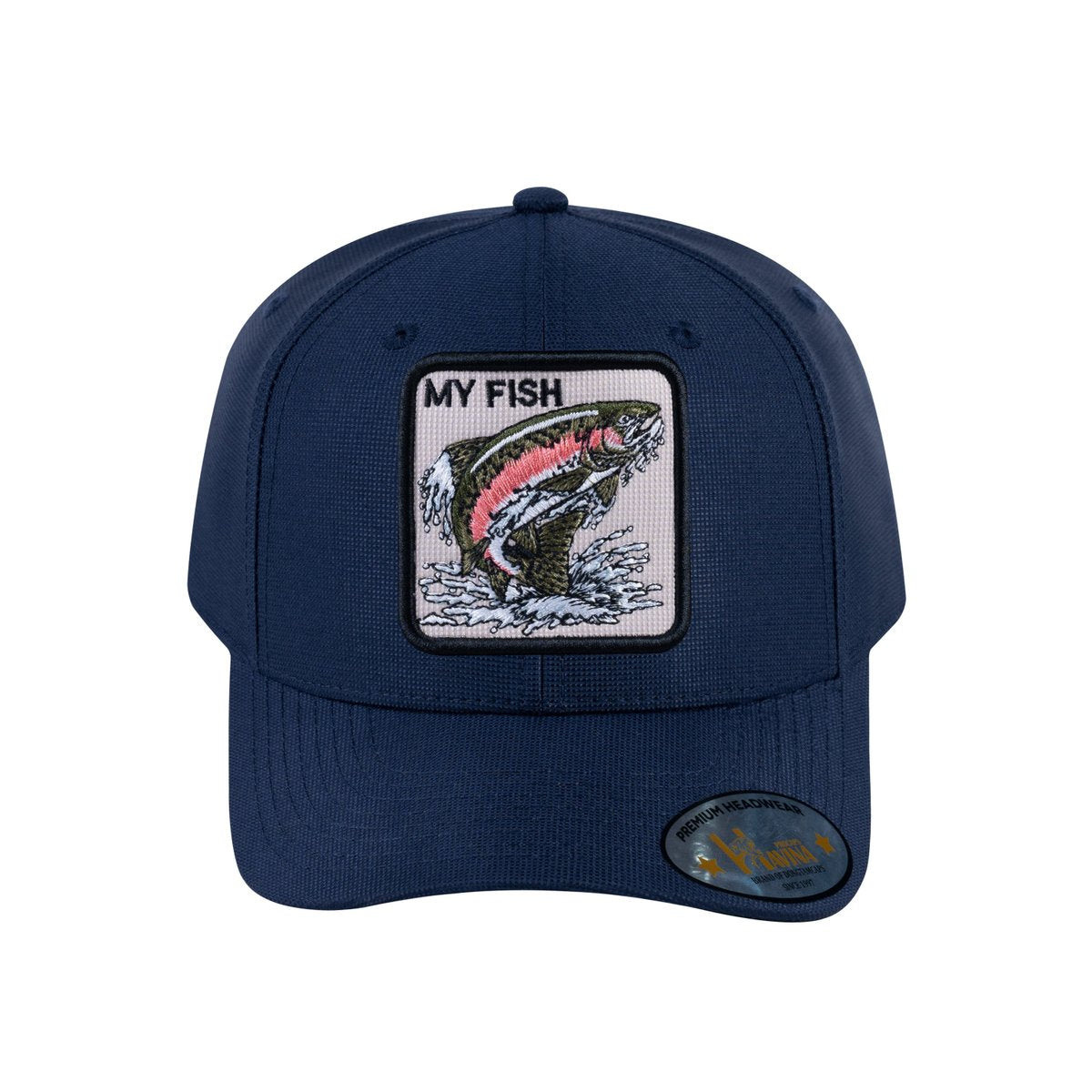 Unisex V2 Embroidered The Salmon, 6-Panel Baseball Cap, Navy/Navy, Adjustable Fit