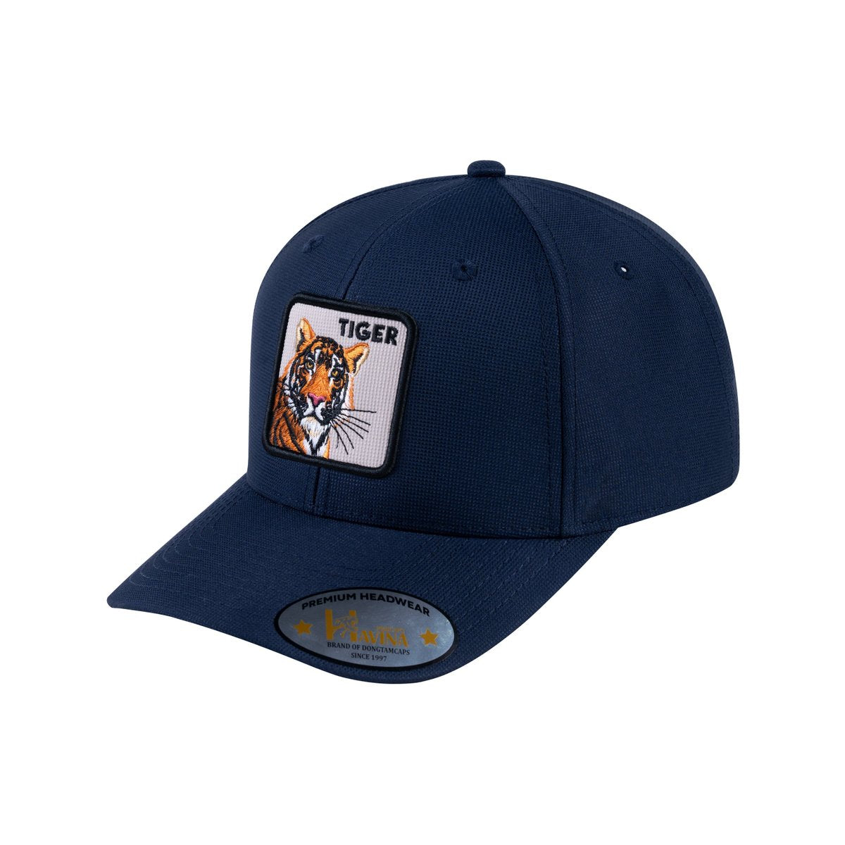 Unisex V2 Embroidered The Tiger, 6-Panel Baseball Cap, Navy/Navy, Adjustable Fit