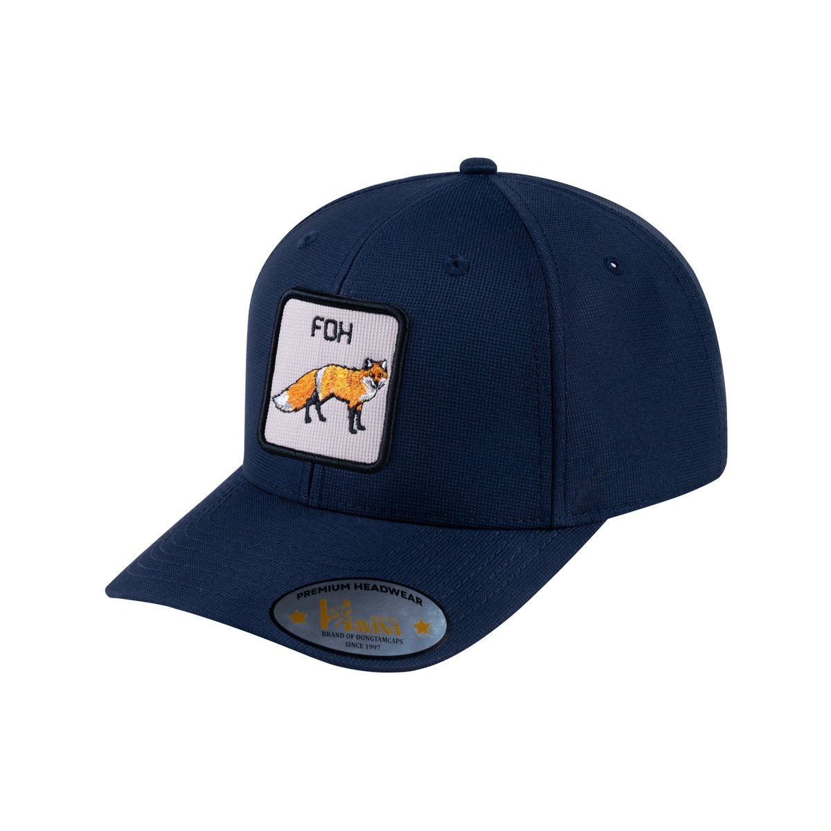 Unisex V2 Embroidered The Fox, 6-Panel Baseball Cap, Navy/Navy, Adjustable Fit