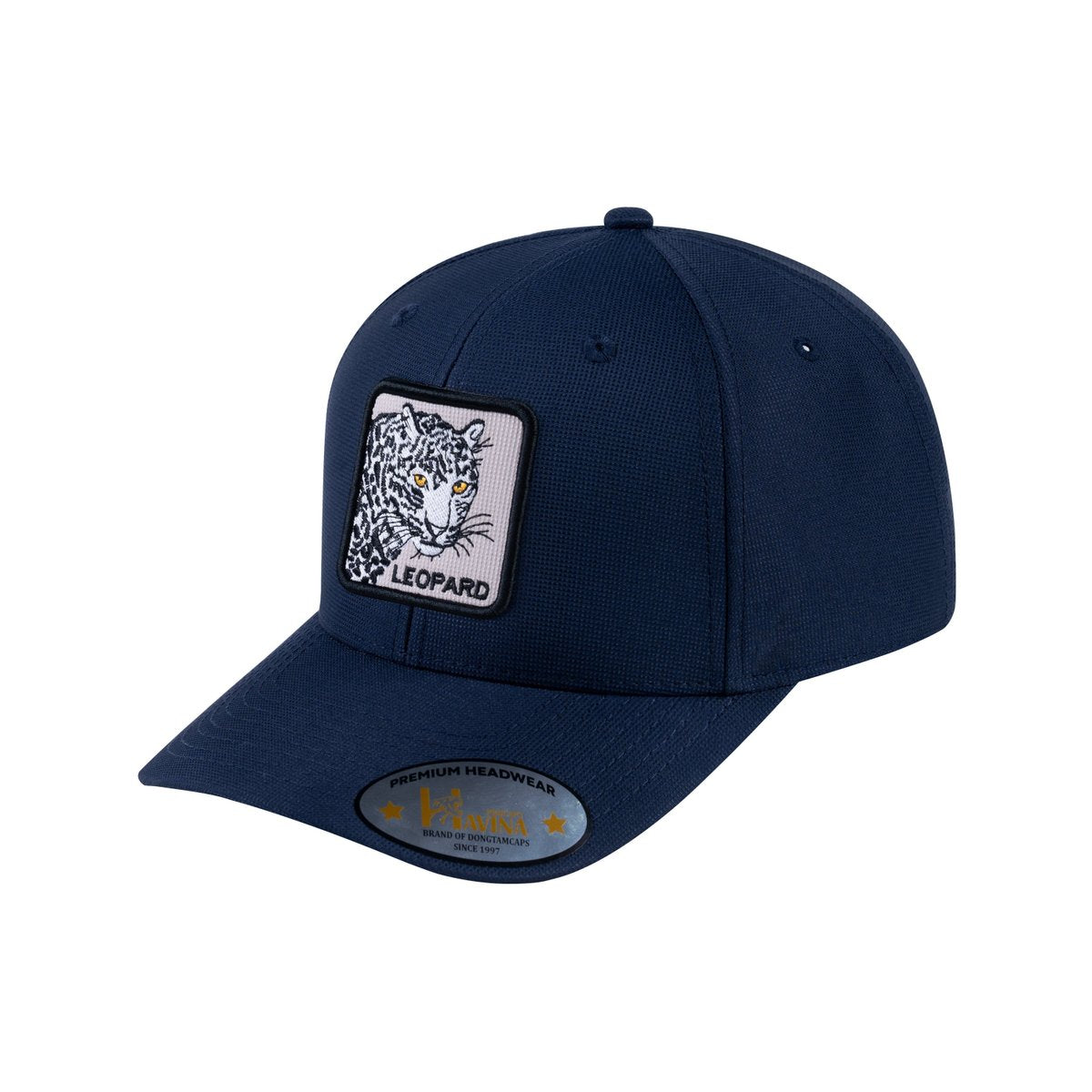 Unisex V2 Embroidered The Leopard, 6-Panel Baseball Cap, Navy/Navy, Adjustable Fit