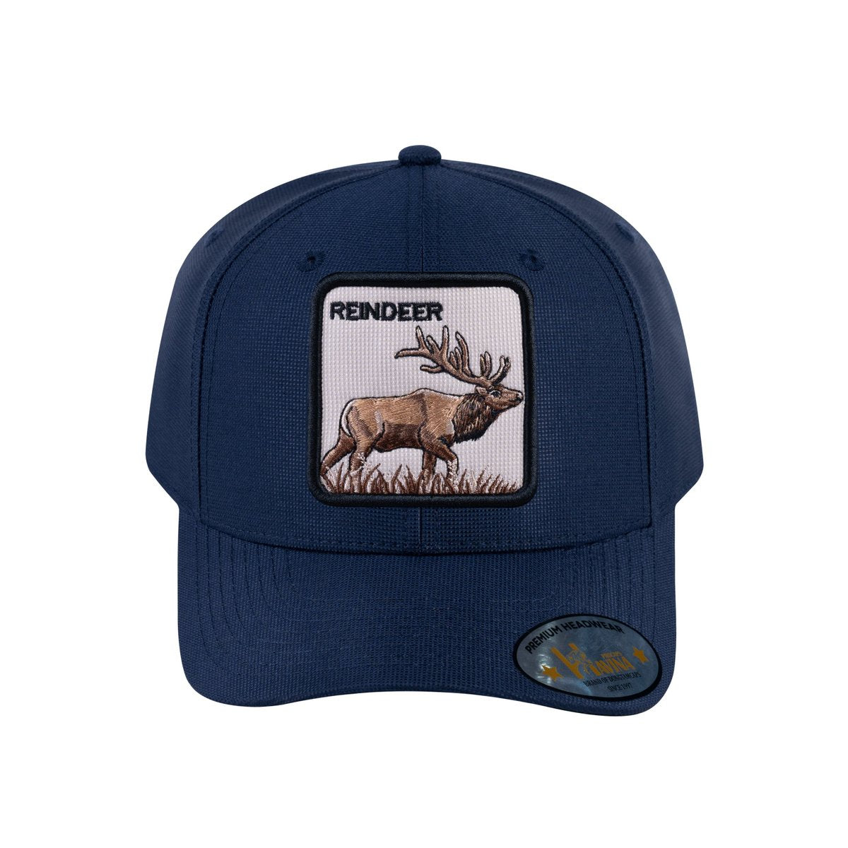 Unisex V2 Embroidered The Reindeer, 6-Panel Baseball Cap, Navy/Navy, Adjustable Fit