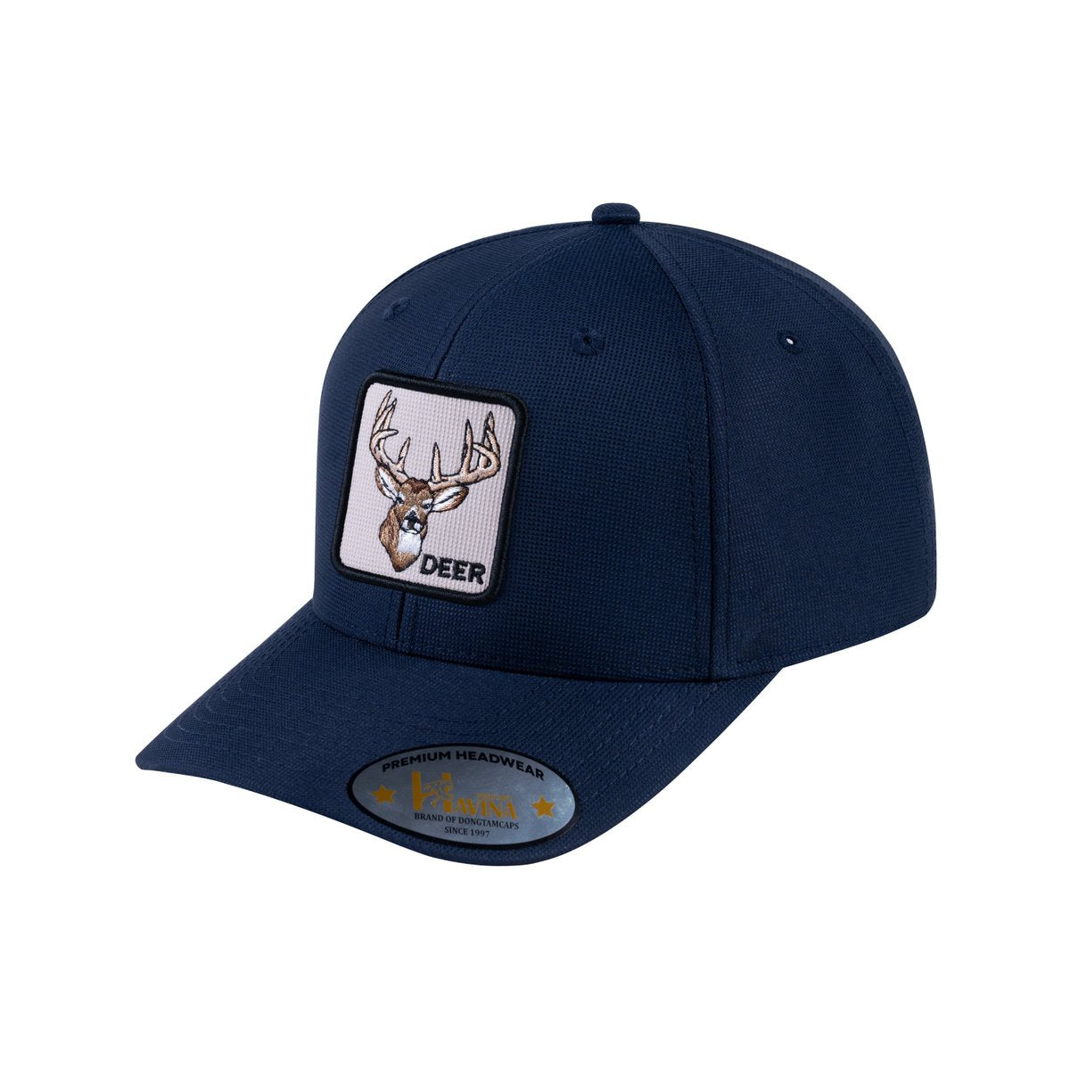 Unisex V2 Embroidered The Deer, 6-Panel Baseball Cap, Navy/Navy, Adjustable Fit