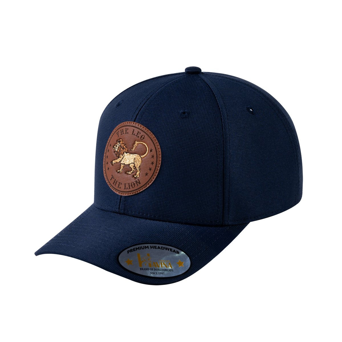 Unisex V2 Embroidered And Laser-Engraved Leo Zodiac (July 23, August 22), 6-Panel Baseball Cap, Navy/Navy, Adjustable Fit