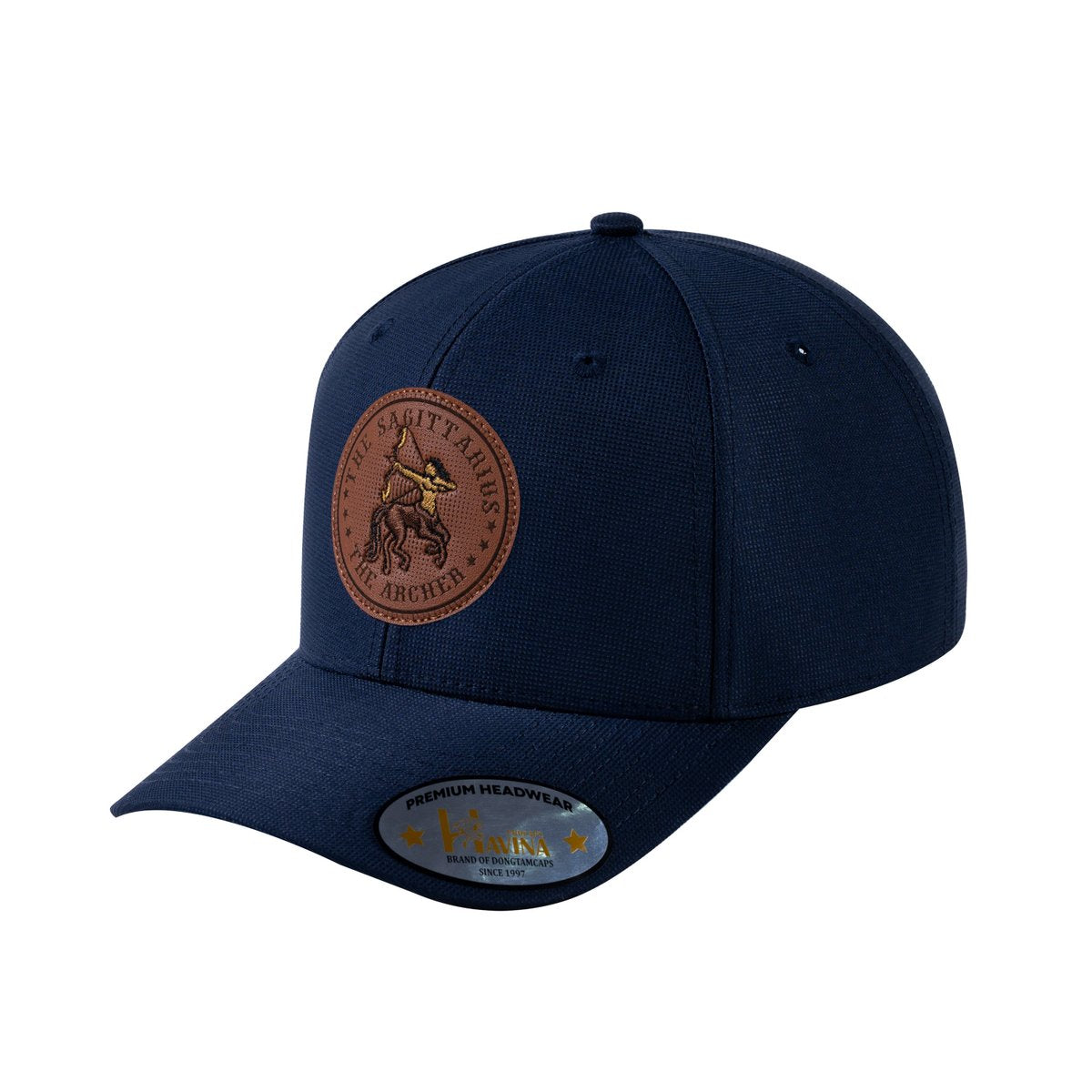 Unisex V2 Embroidered And Laser-Engraved Sagittarius Zodiac (November 22, December 21), 6-Panel Baseball Cap, Navy/Navy, Adjustable Fit