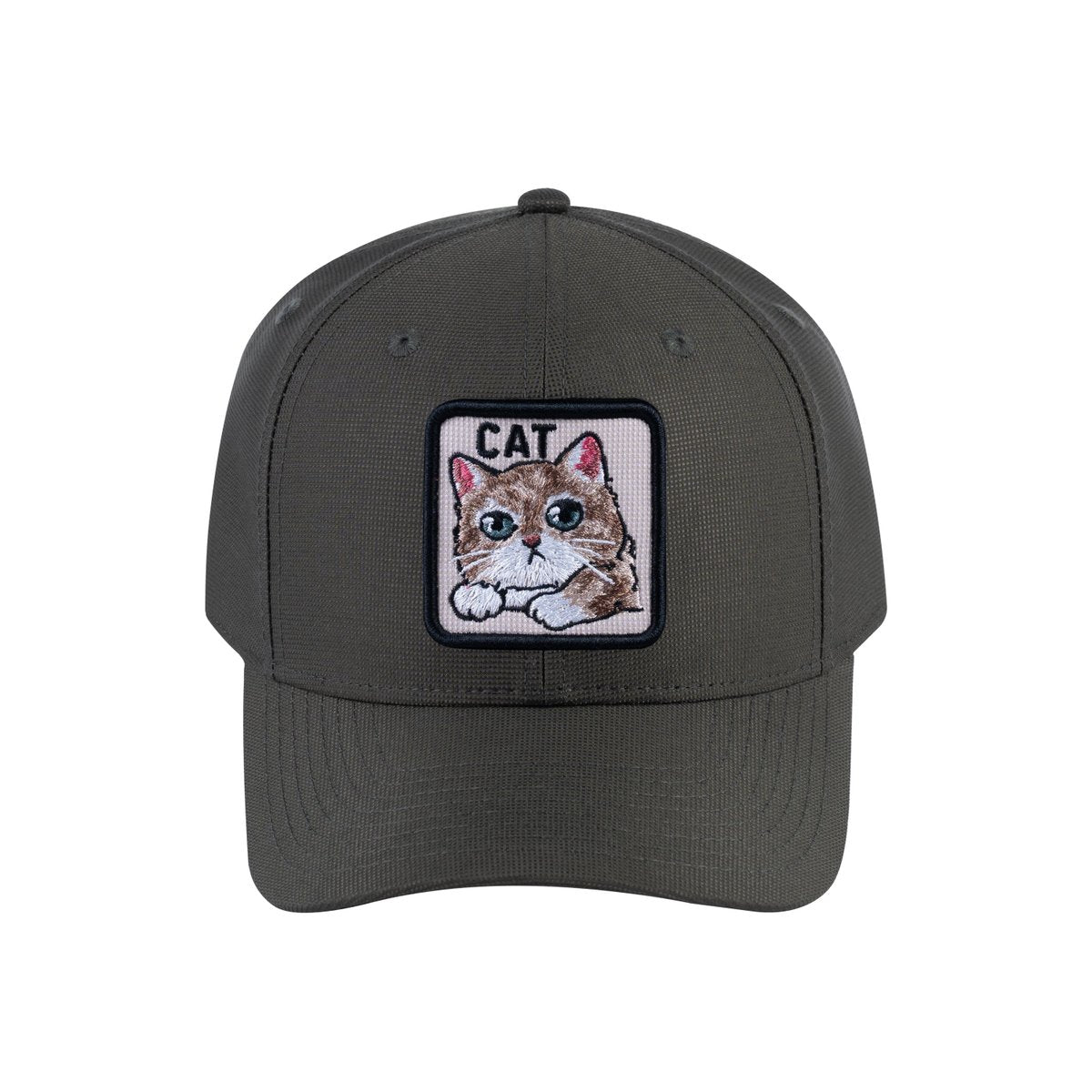 Unisex V2 Embroidered The Cat, 6-Panel Baseball Cap, Olive/Olive, Adjustable Fit