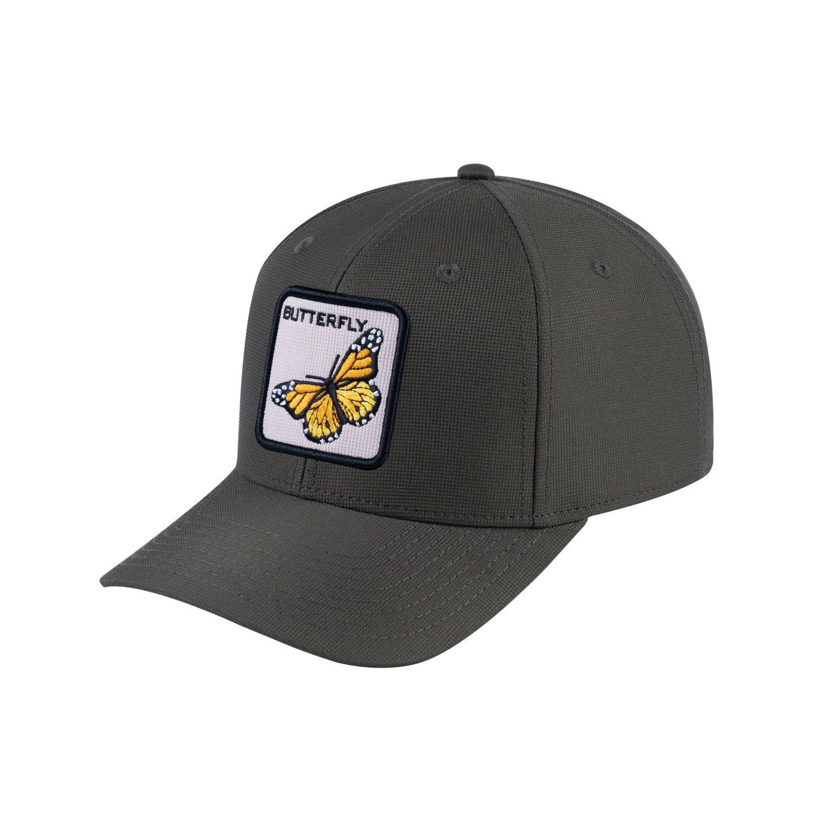 Unisex V2 Embroidered The Butterfly, 6-Panel Baseball Cap, Olive/Olive, Adjustable Fit