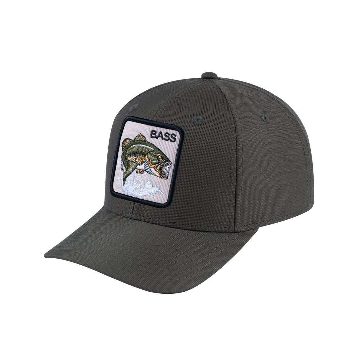 Unisex V2 Embroidered The Bass, 6-Panel Baseball Cap, Olive/Olive, Adjustable Fit
