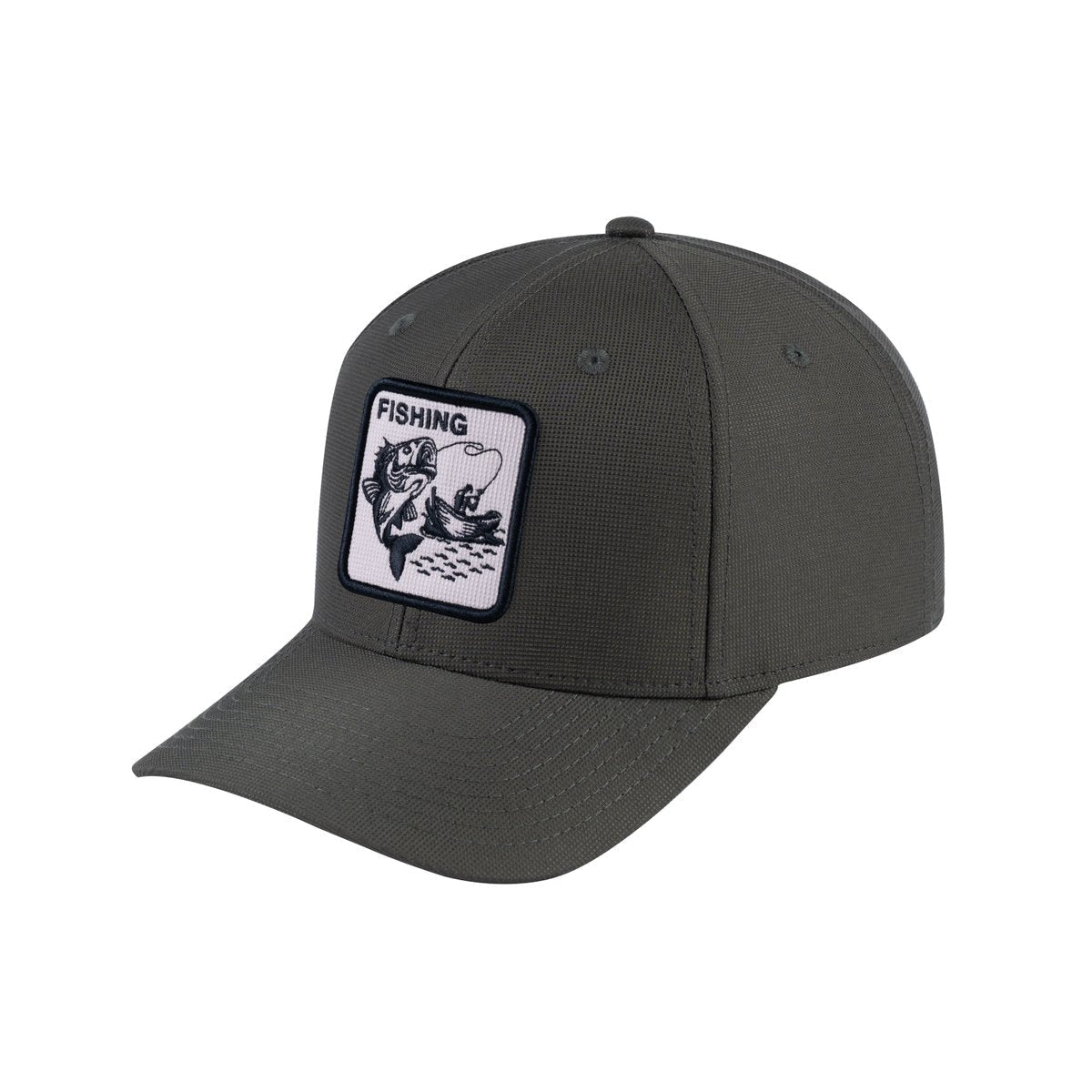Unisex V2 Embroidered The Fishing, 6-Panel Baseball Cap, Dark Grey/Dark Grey, Adjustable Fit