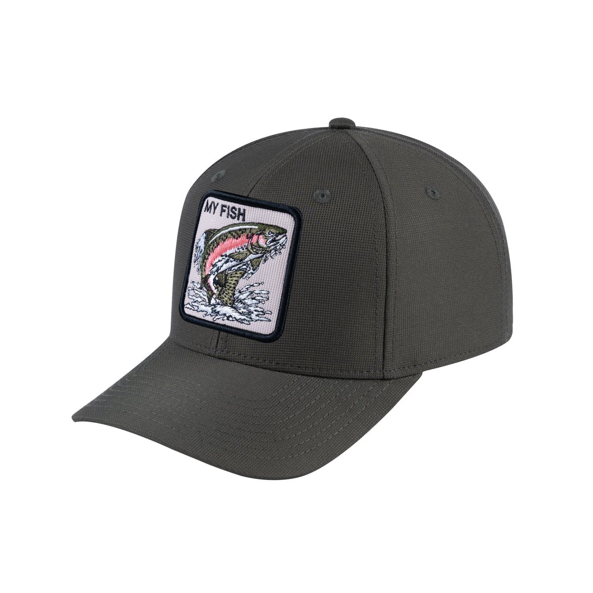 Unisex V2 Embroidered The Salmon, 6-Panel Baseball Cap, Olive/Olive, Adjustable Fit