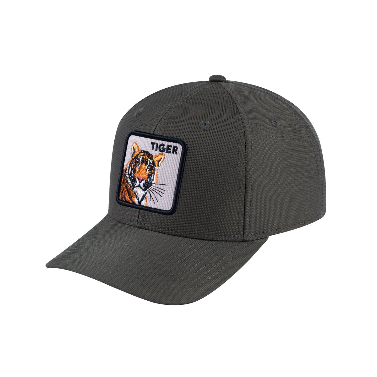 Unisex V2 Embroidered The Tiger, 6-Panel Baseball Cap, Olive/Olive, Adjustable Fit