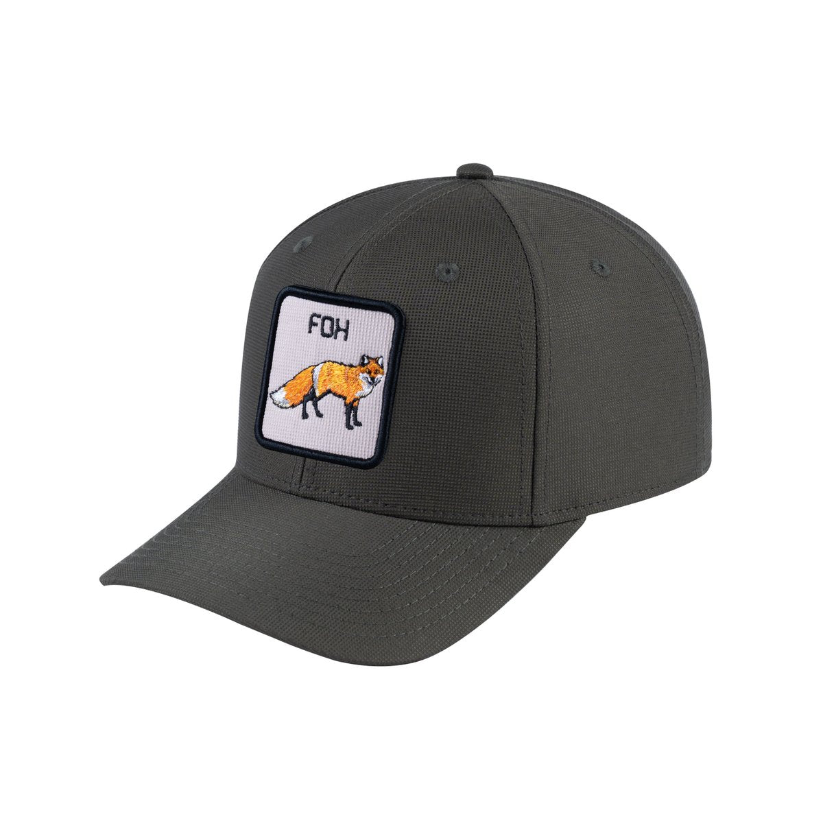 Unisex V2 Embroidered The Fox, 6-Panel Baseball Cap, Olive/Olive, Adjustable Fit