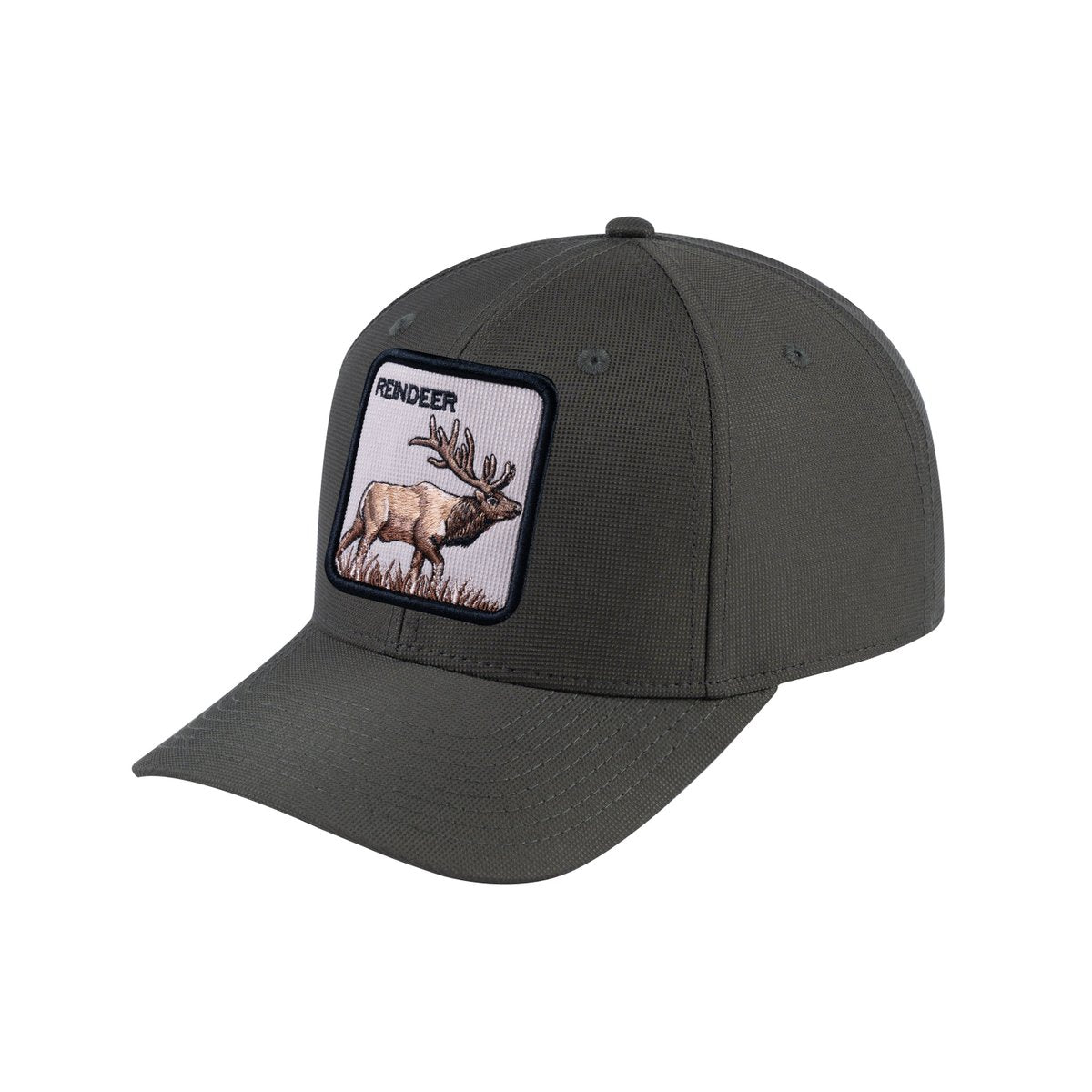 Unisex V2 Embroidered The Reindeer, 6-Panel Baseball Cap, Olive/Olive, Adjustable Fit
