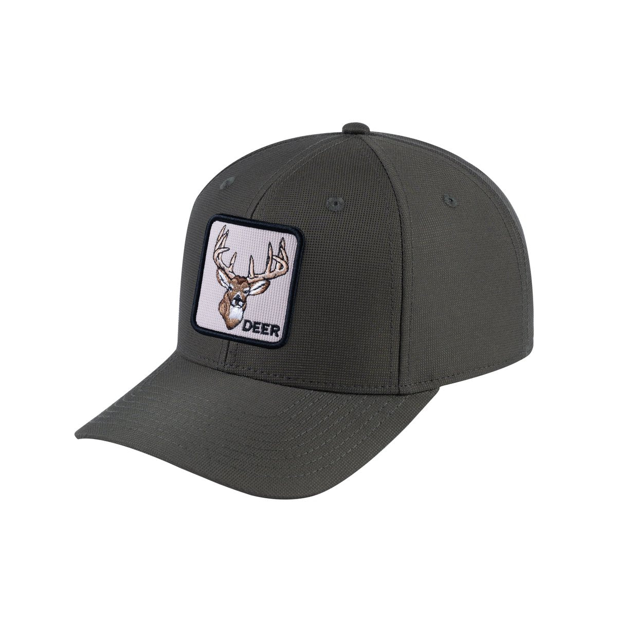 Unisex V2 Embroidered The Deer, 6-Panel Baseball Cap, Olive/Olive, Adjustable Fit