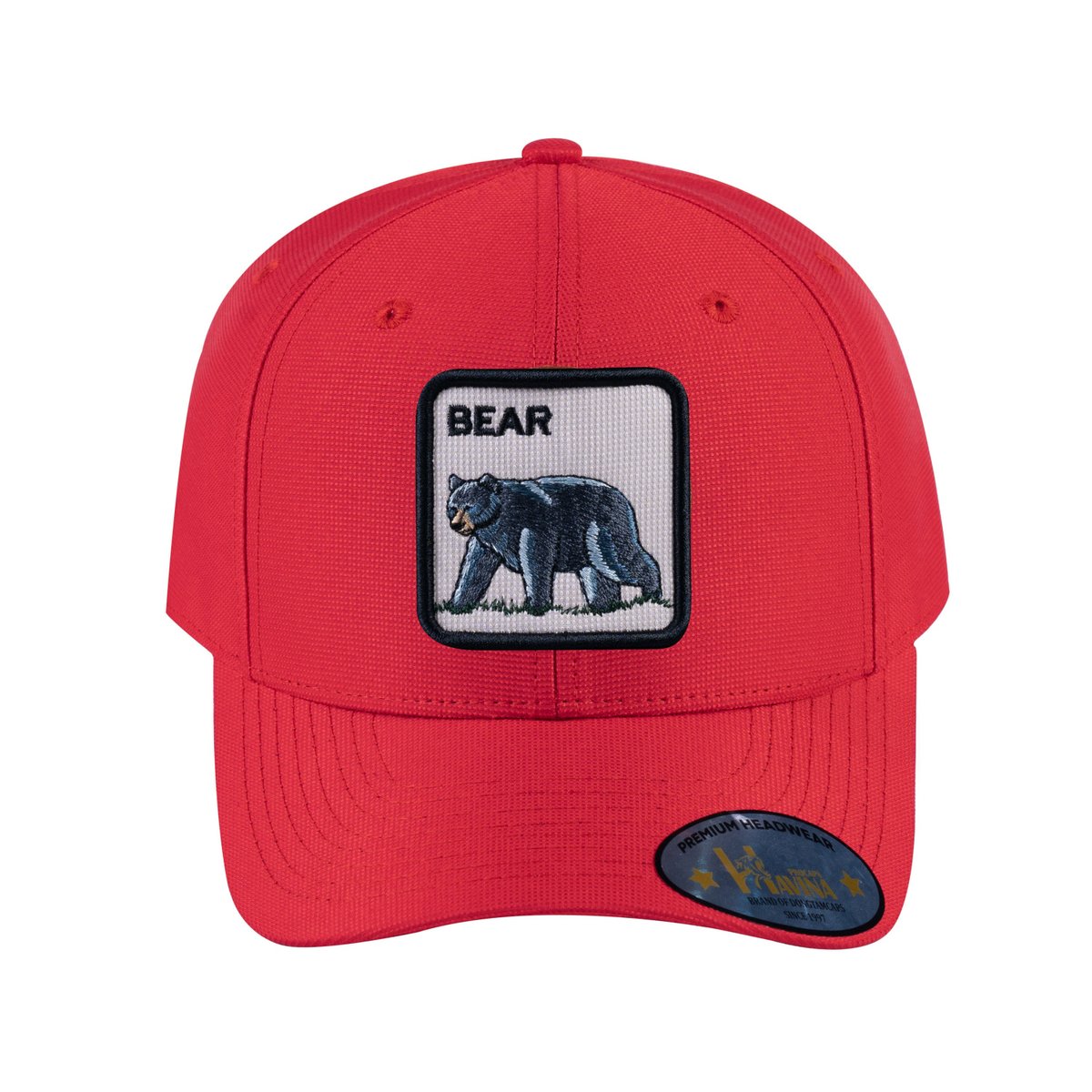 Unisex V2 Embroidered The Bear V2, 6-Panel Baseball Cap, Red/Red, Adjustable Fit