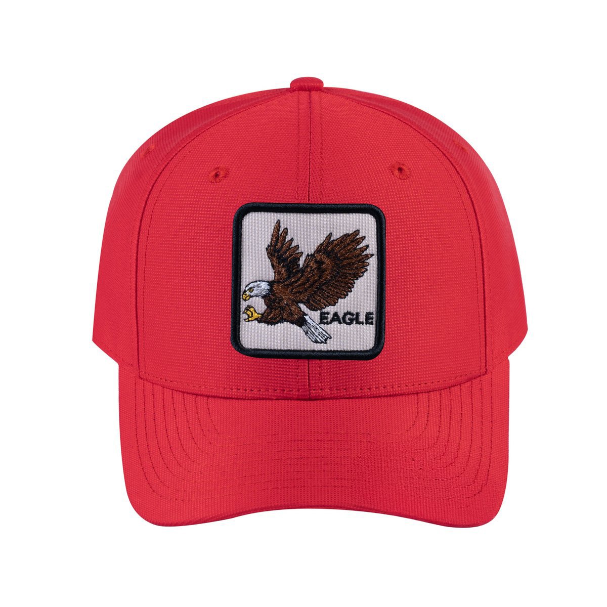 Unisex V2 Embroidered The Eagle, 6-Panel Baseball Cap, Red/Red, Adjustable Fit