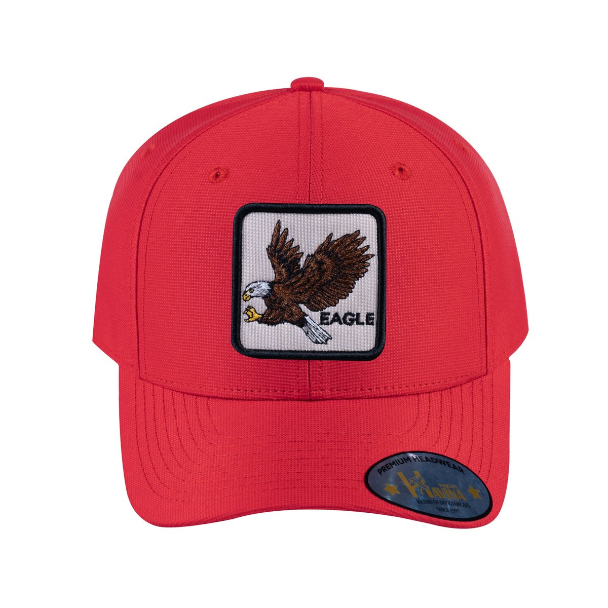 Unisex V2 Embroidered The Eagle, 6-Panel Baseball Cap, Red/Red, Adjustable Fit