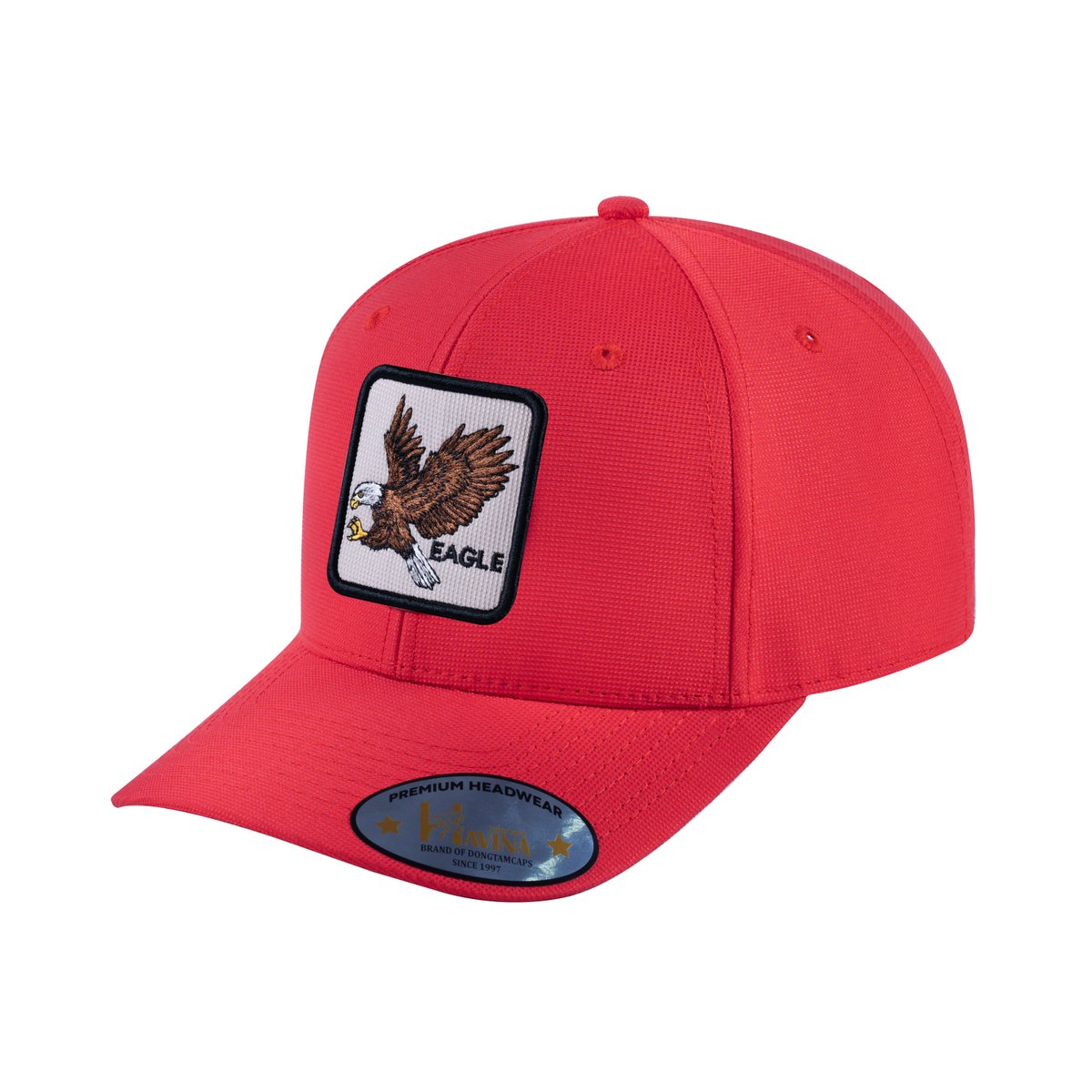 Unisex V2 Embroidered The Eagle, 6-Panel Baseball Cap, Red/Red, Adjustable Fit