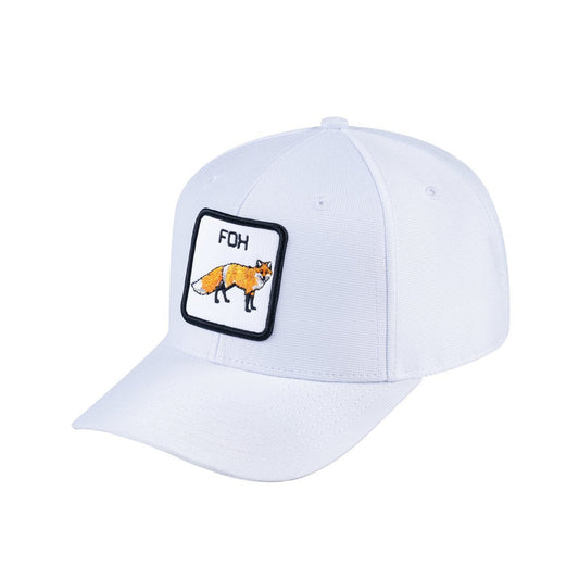 Fox V2 6-Panel Baseball Cap with White front and White back