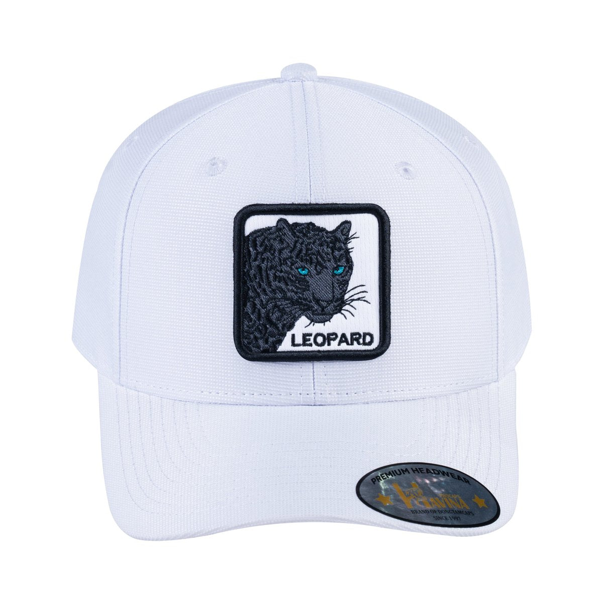 Unisex V2 Embroidered The Leopard V2, 6-Panel Baseball Cap, White/White, Adjustable Fit